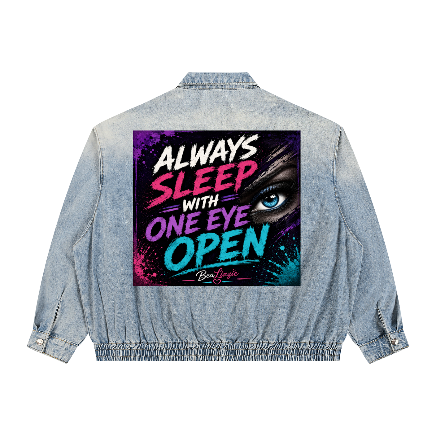 Unisex Vintage Wash Full-Zip Denim Jacket