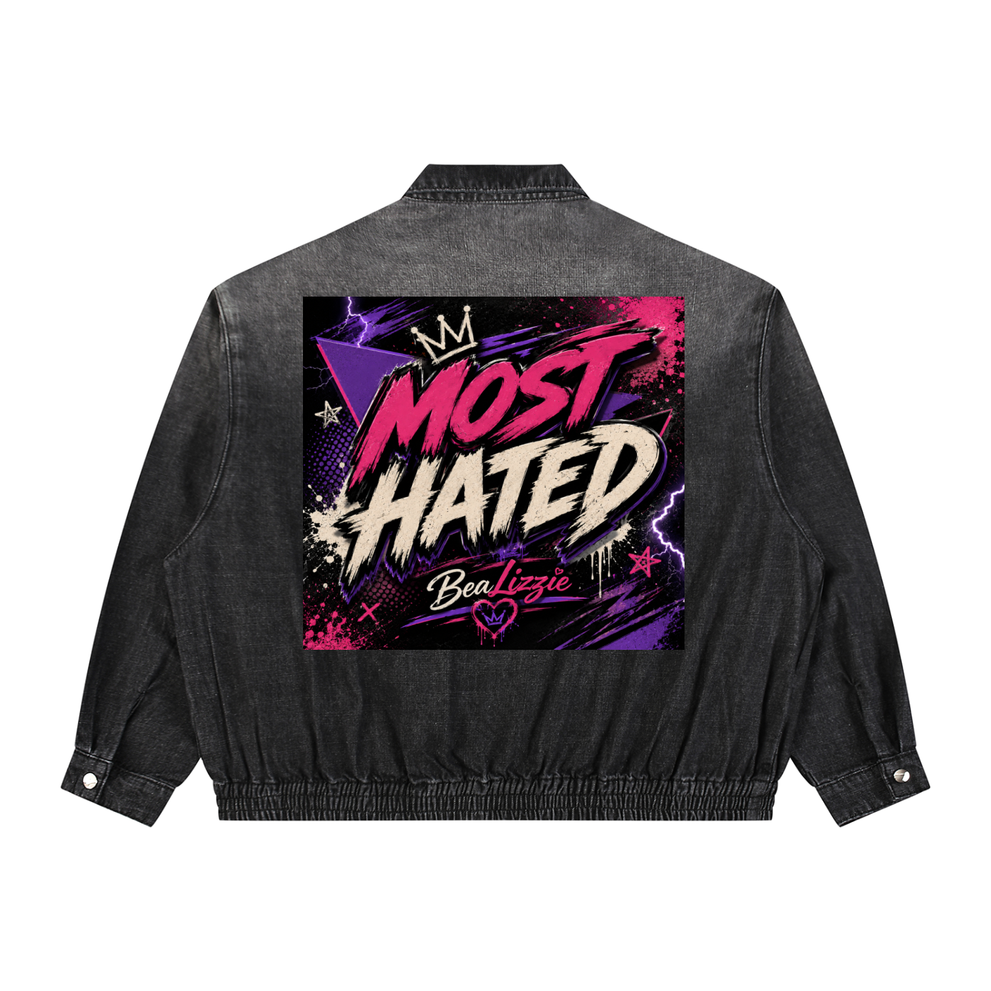 Unisex Vintage Wash Full-Zip Denim Jacket