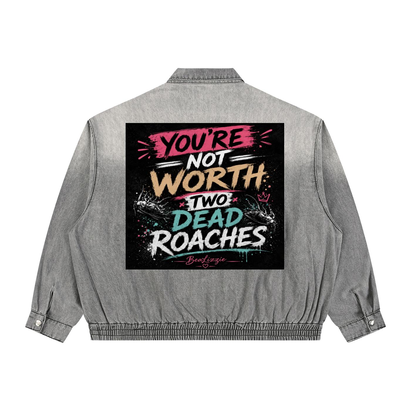 Unisex Vintage Wash Full-Zip Denim Jacket