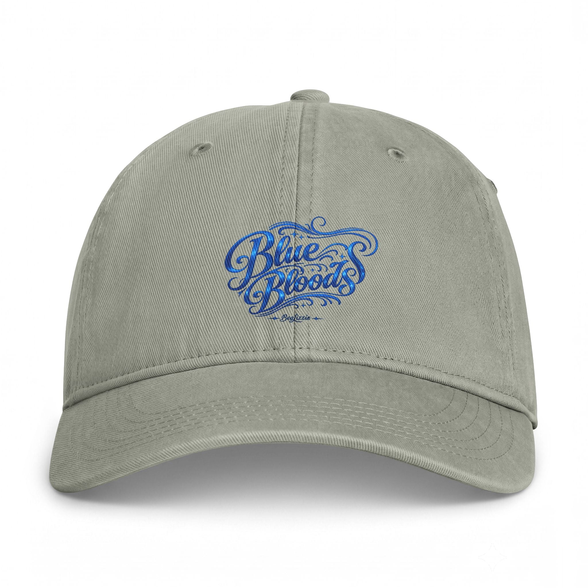 Coastal Washed Cap - 'Blue Waves' Embroidered Beach Hat