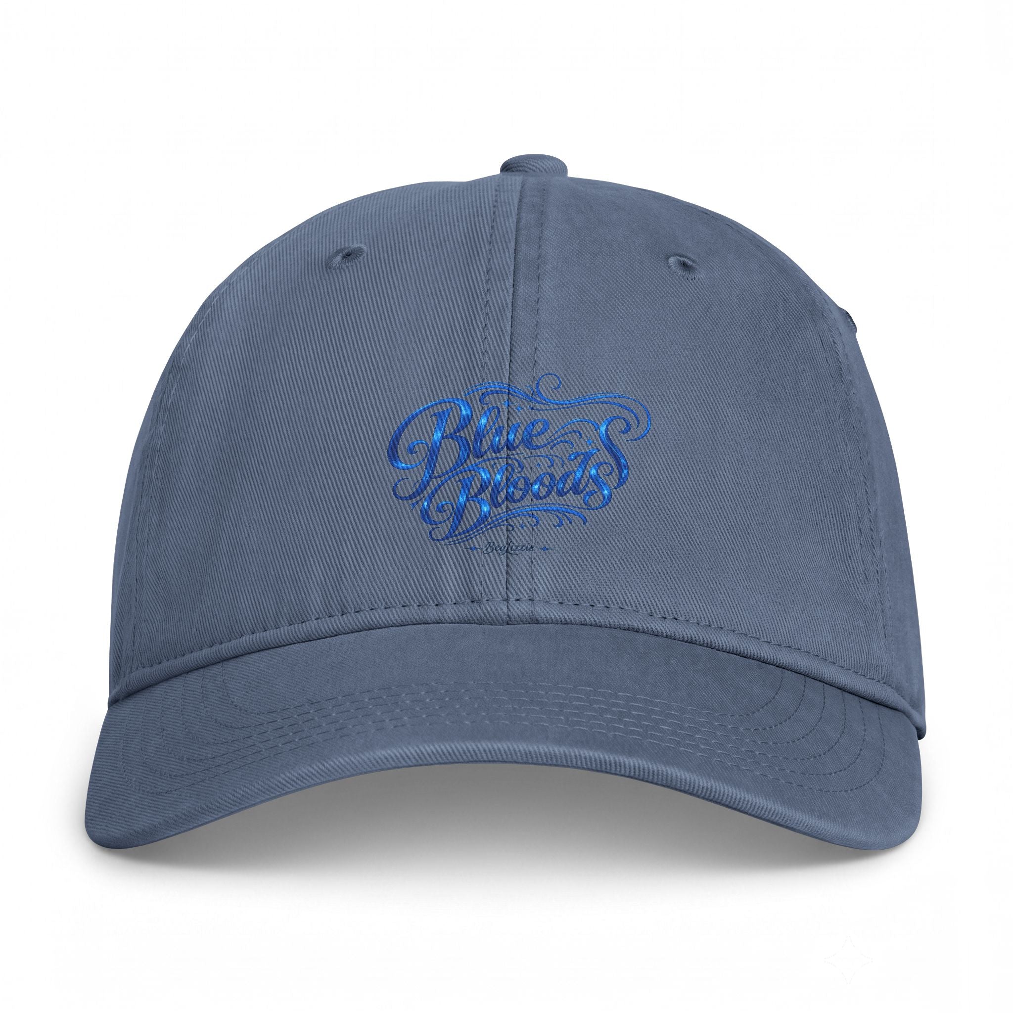 Coastal Washed Cap - 'Blue Waves' Embroidered Beach Hat