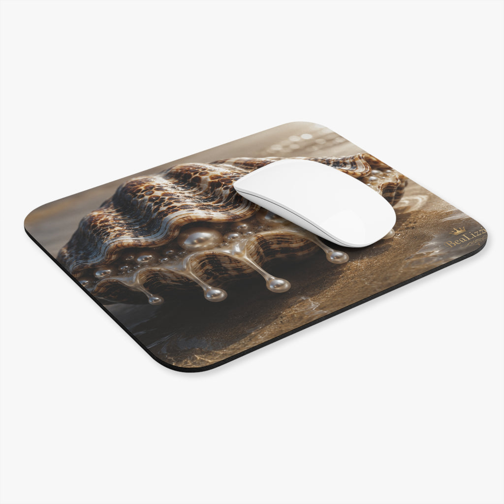 Seashell Pearl Mouse Pad — Coastal Desk Mat
