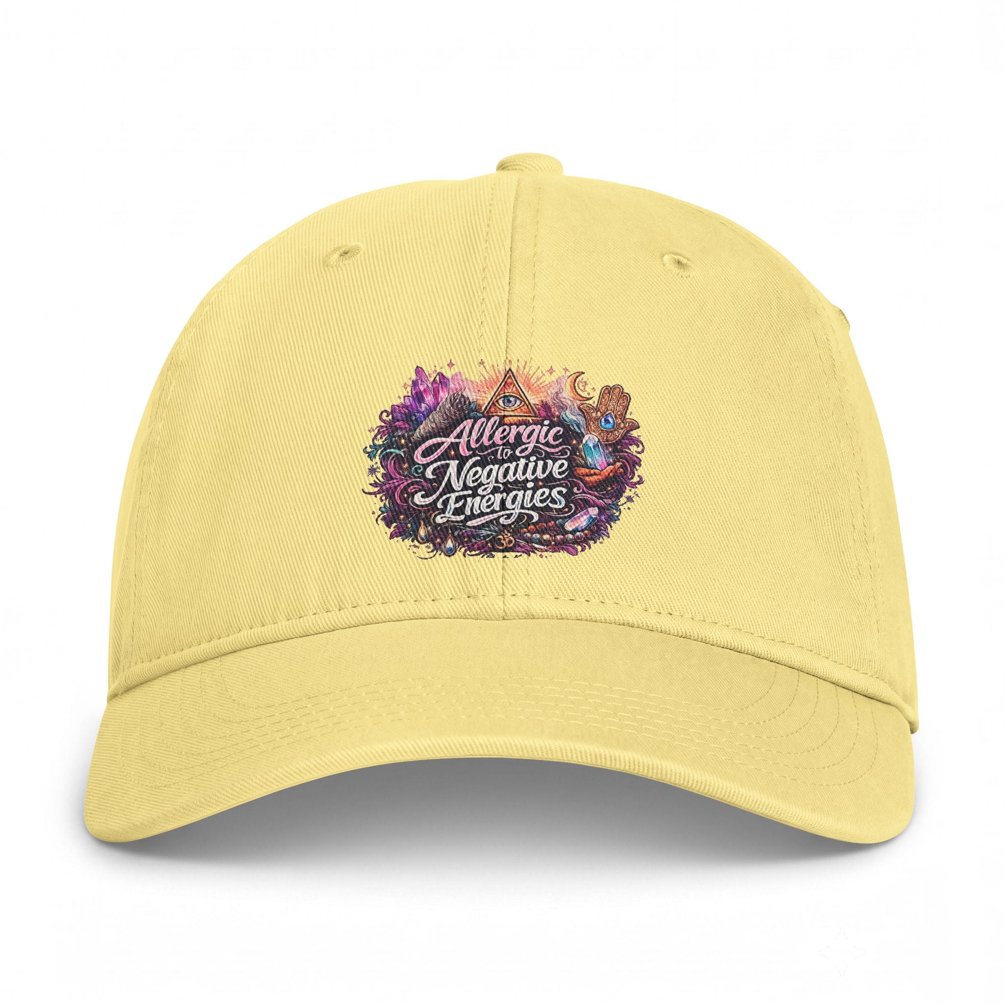 Embroidered 'Allergic to Negative Energies' Washed Cap