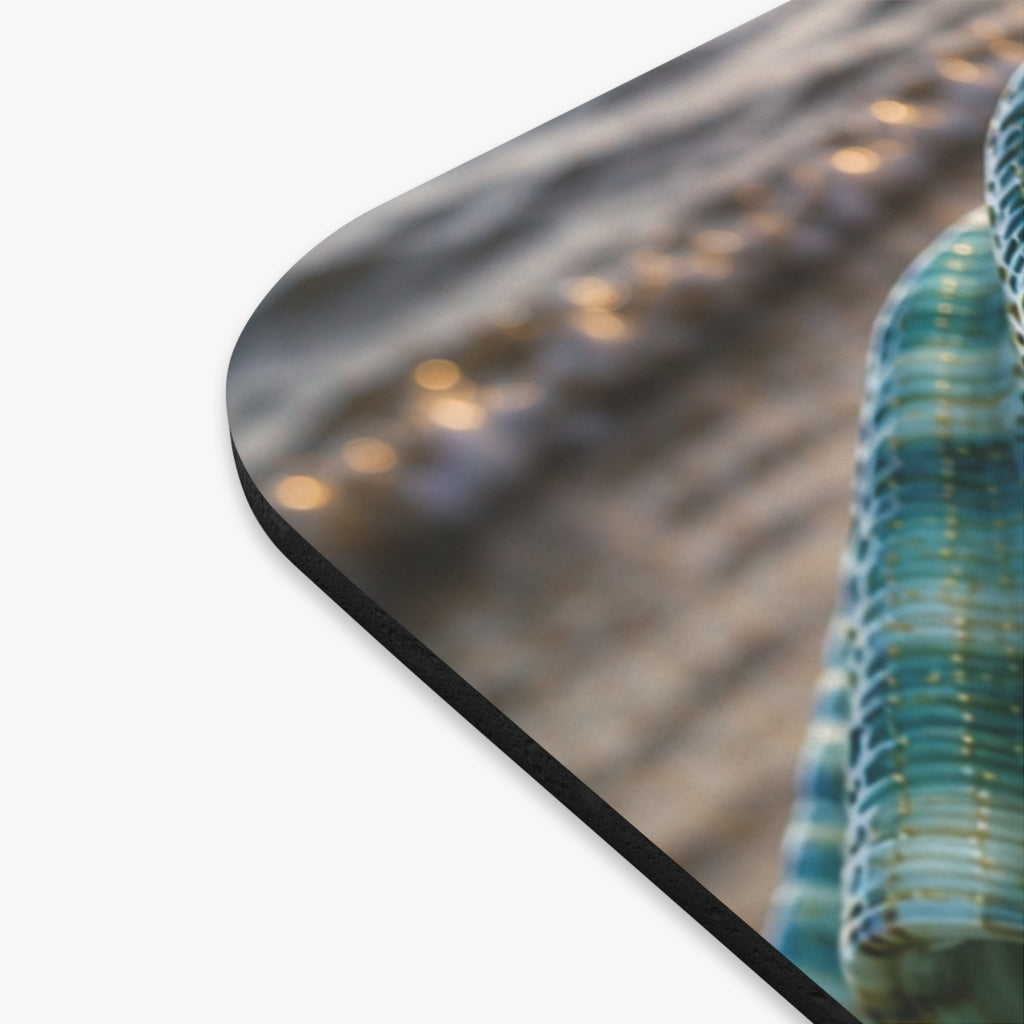 Ocean Pearl Shell Mouse Pad — Nautical Seaside Desk Accessory