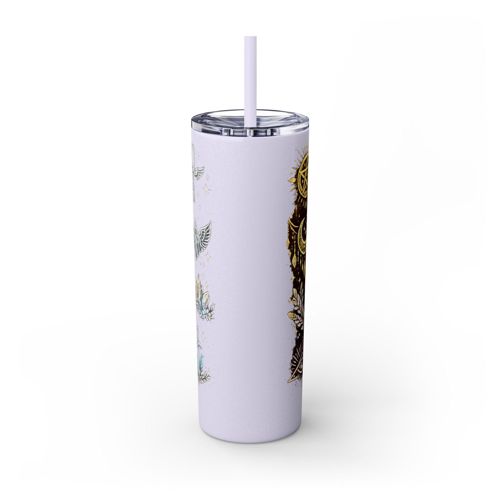 20oz Skinny Tumbler — Gold Mystic Hamsa & Celestial Eye Tumbler with Straw