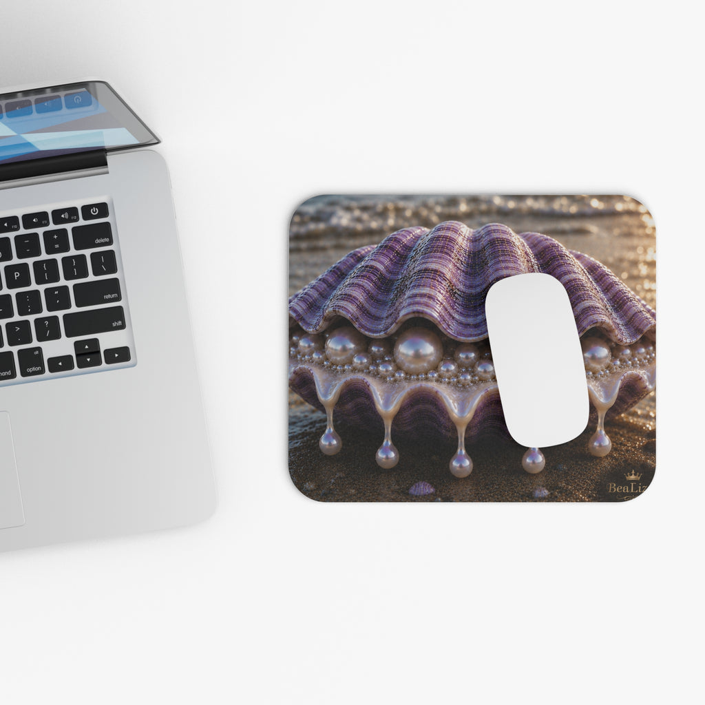 Pearl Shell Mouse Pad — Artistic Seaside Fantasy Desk Mat
