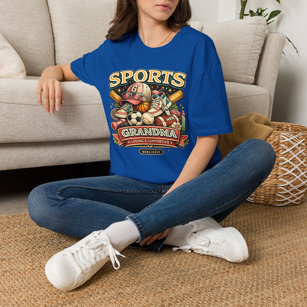 Sports Grandma T‑Shirt — Vintage Baseball & Multi‑Sport Mom Fan Tee