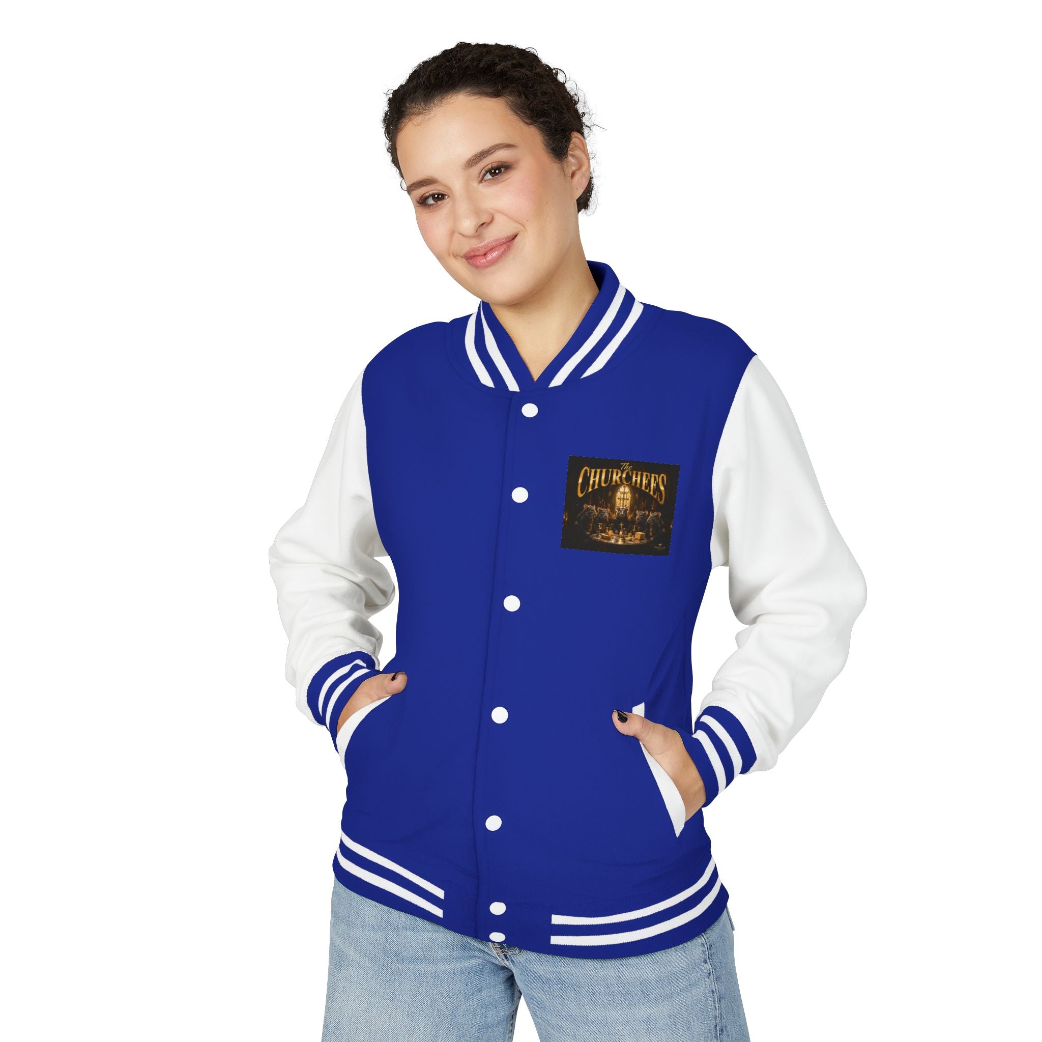 Letterman Jacket — 'The Churchees' Vintage Band Logo Varsity Jacket