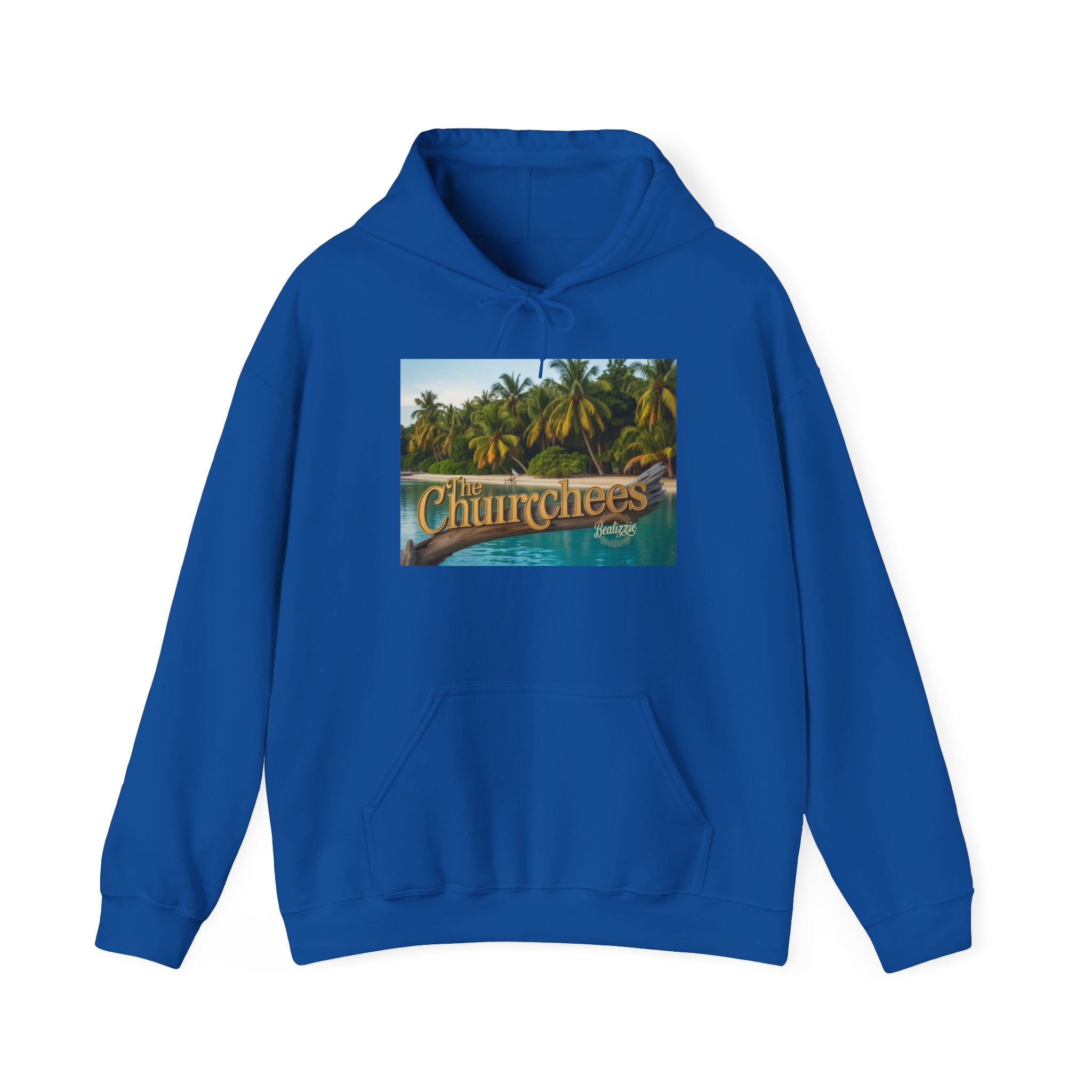 Churrchees Tropical Palm Hoodie — Retro Beach Graphic Sweatshirt