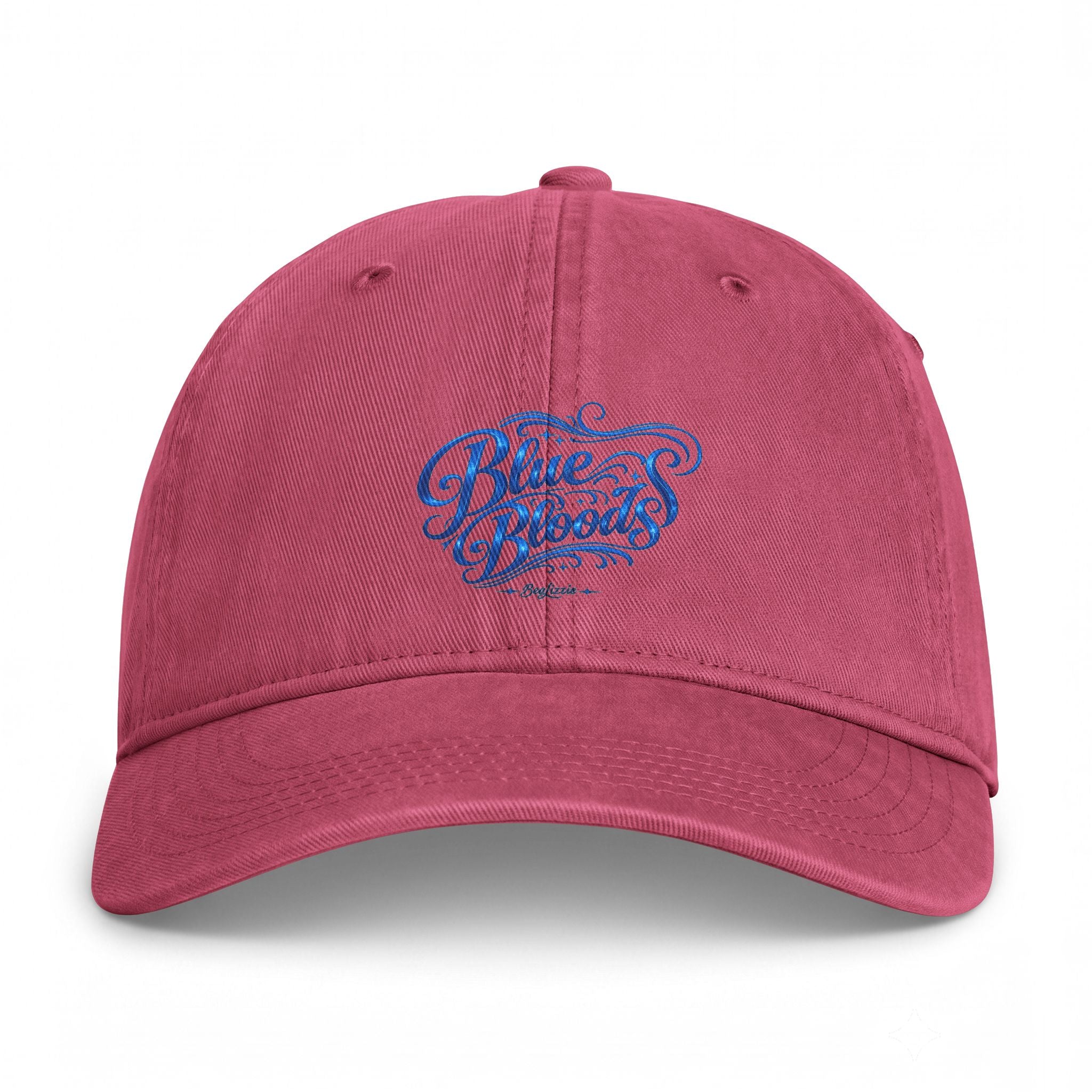 Coastal Washed Cap - 'Blue Waves' Embroidered Beach Hat