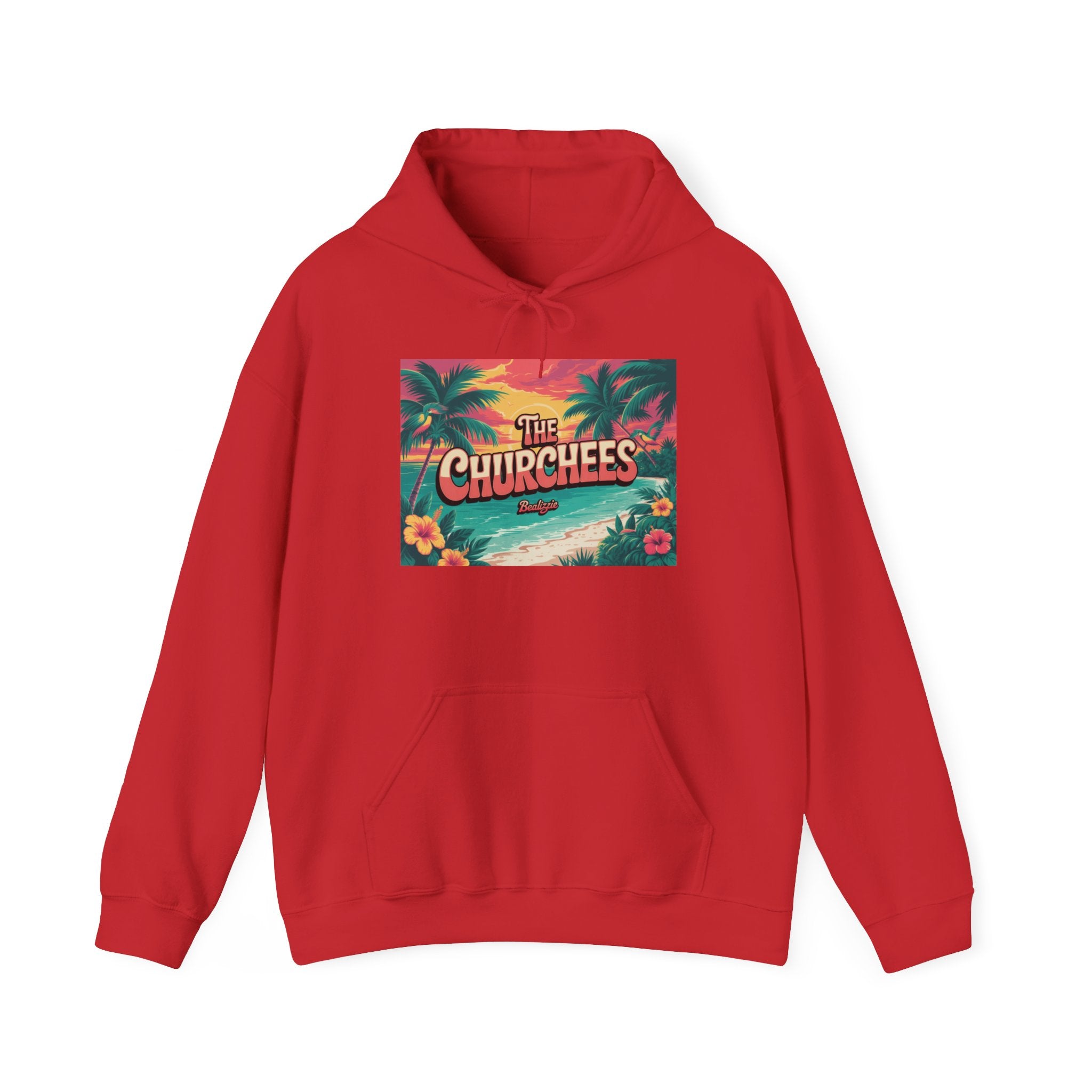 The Churchees Tropical Beach Hoodie — Retro Surf Palm Tree Sweatshirt