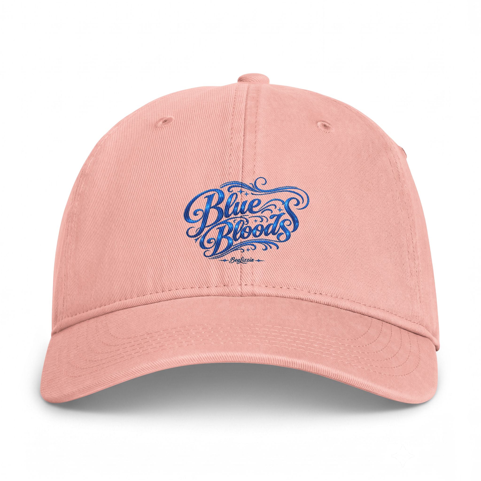 Coastal Washed Cap - 'Blue Waves' Embroidered Beach Hat