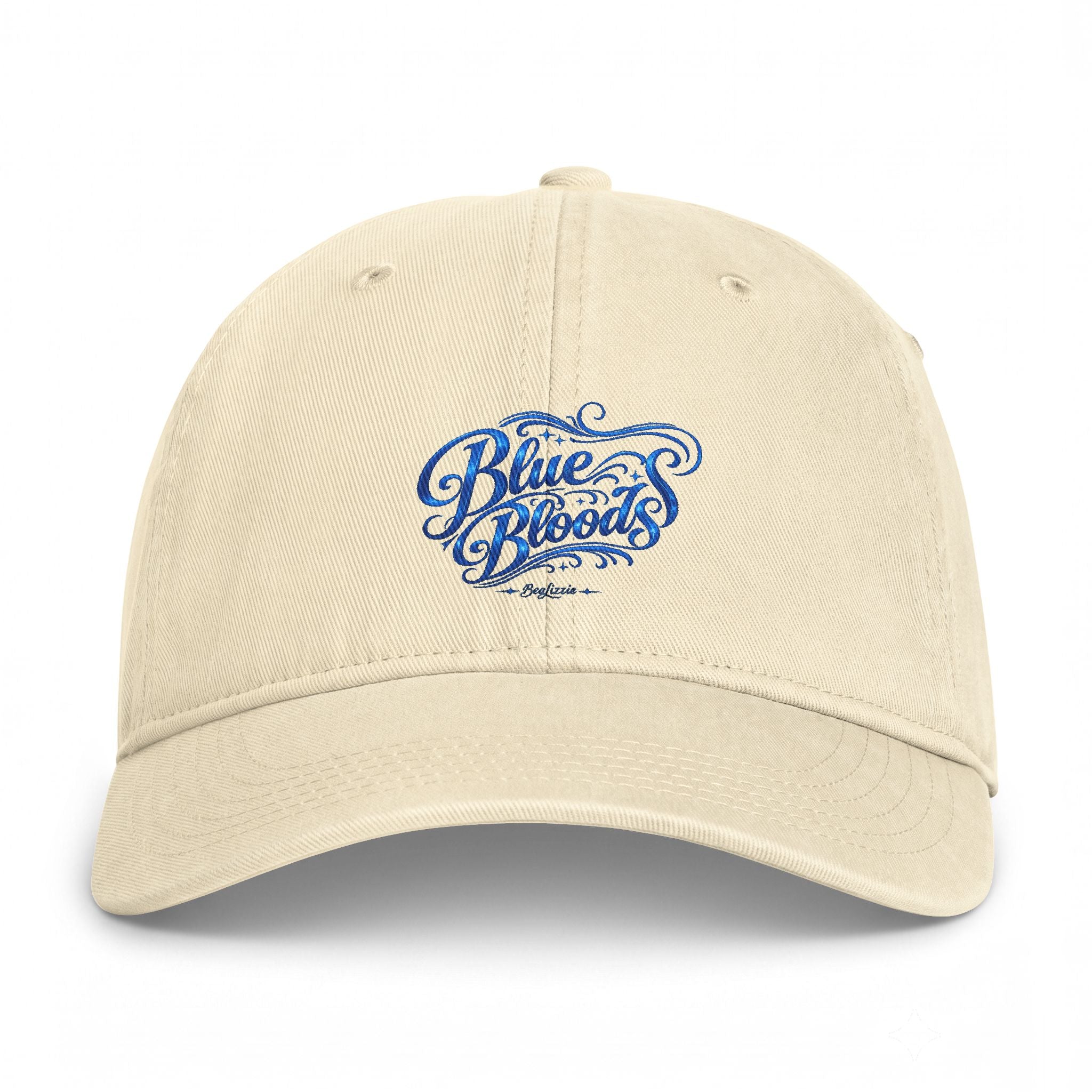 Coastal Washed Cap - 'Blue Waves' Embroidered Beach Hat