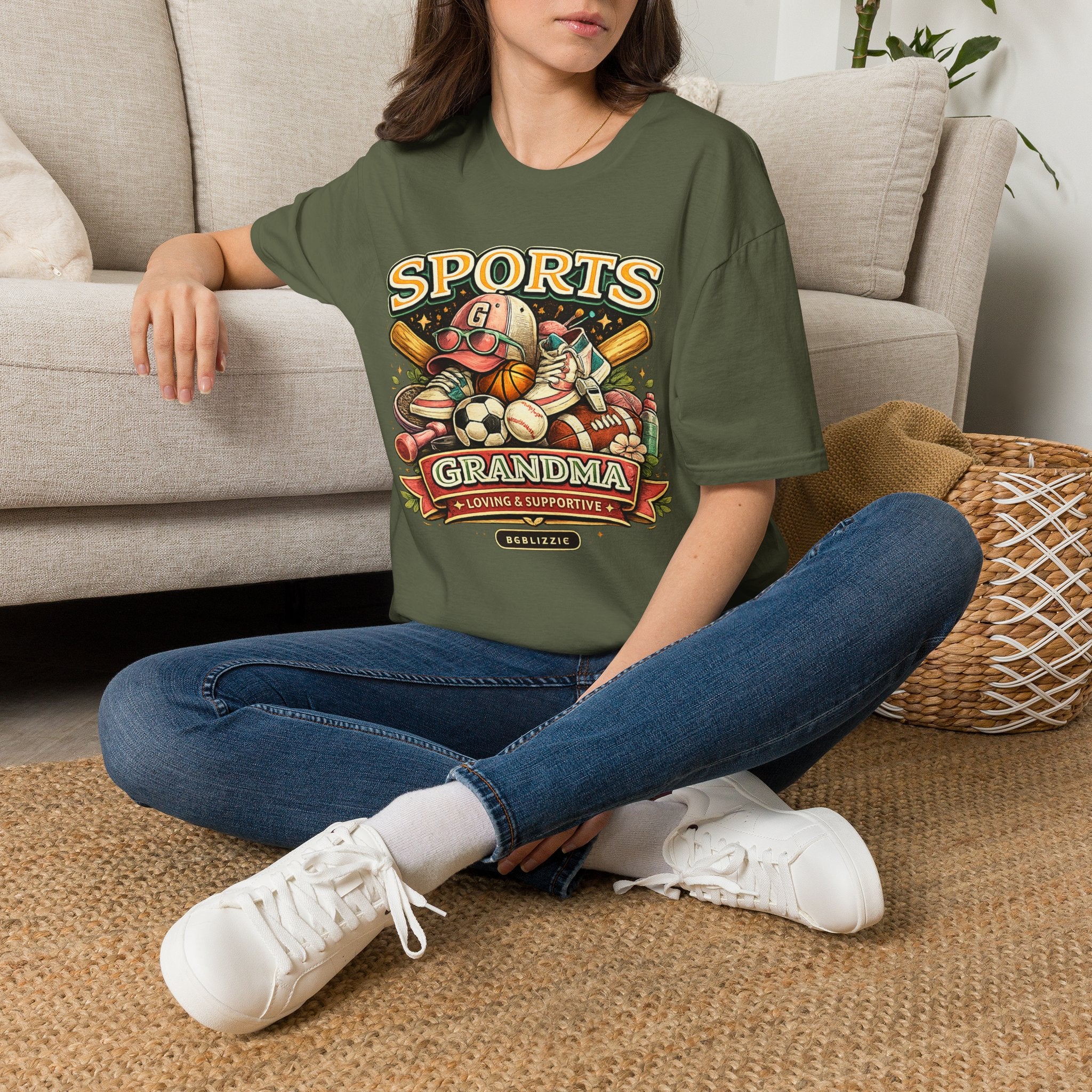 Sports Grandma T‑Shirt — Vintage Baseball & Multi‑Sport Mom Fan Tee