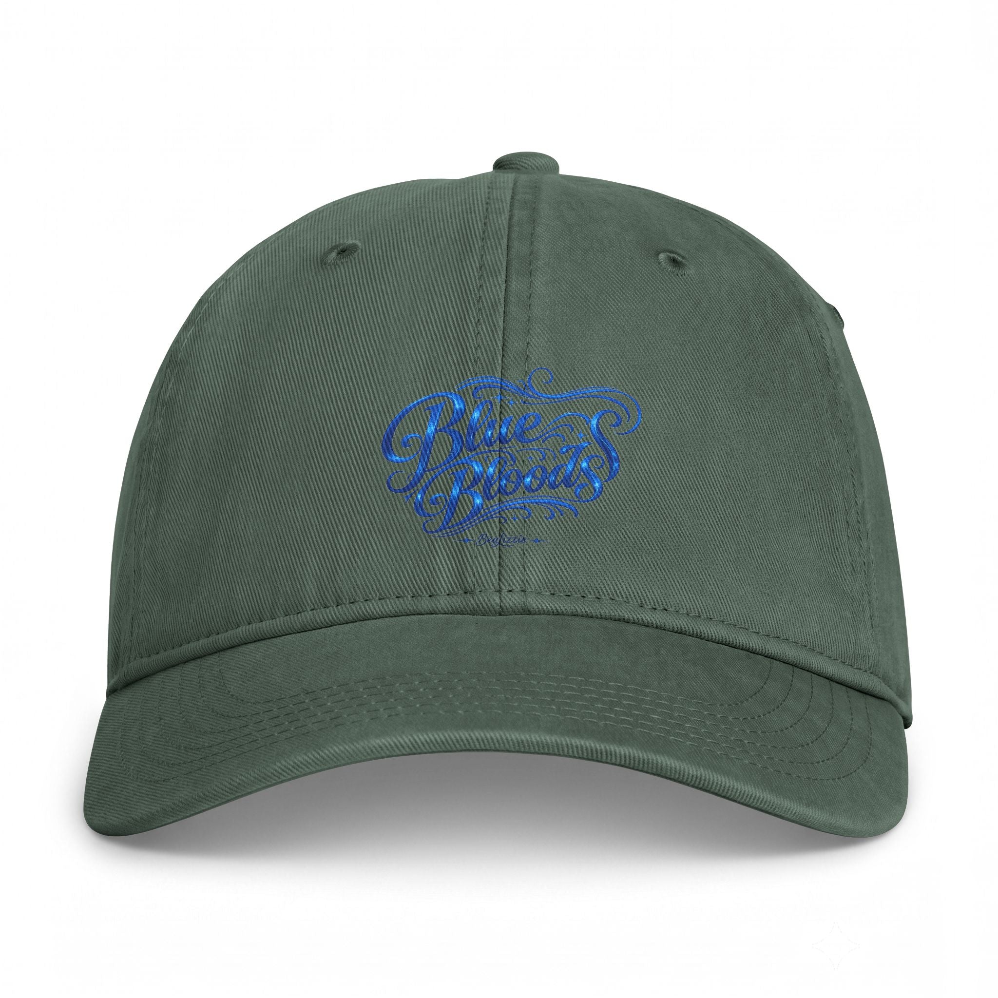 Coastal Washed Cap - 'Blue Waves' Embroidered Beach Hat