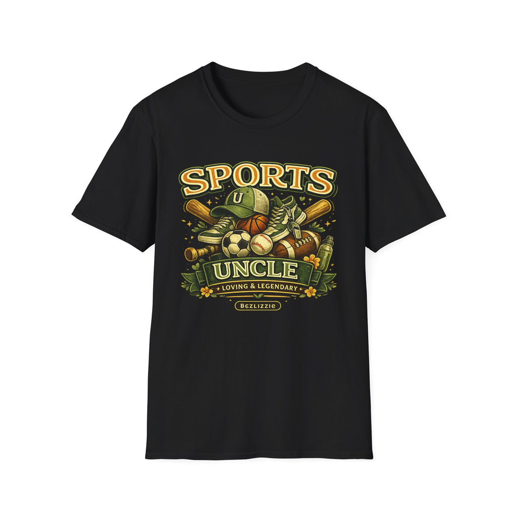 Sports Uncle T-Shirt — Vintage Multi-Sport Design (Baseball, Football, Soccer, Basketball)