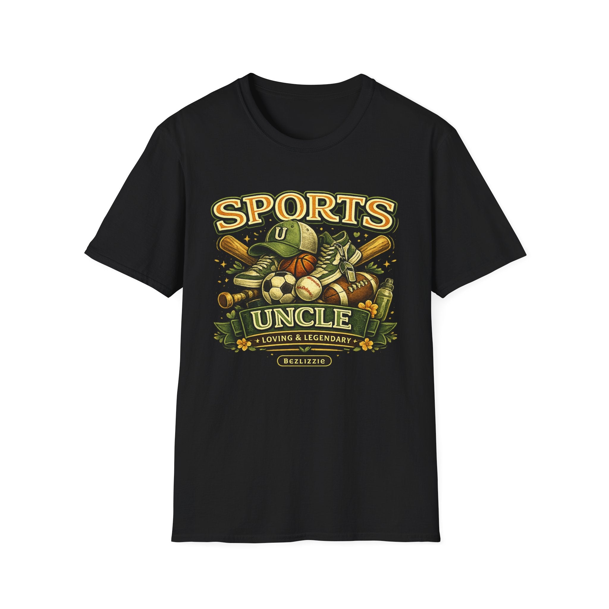 Sports Uncle T-Shirt — Vintage Multi-Sport Design (Baseball, Football, Soccer, Basketball)