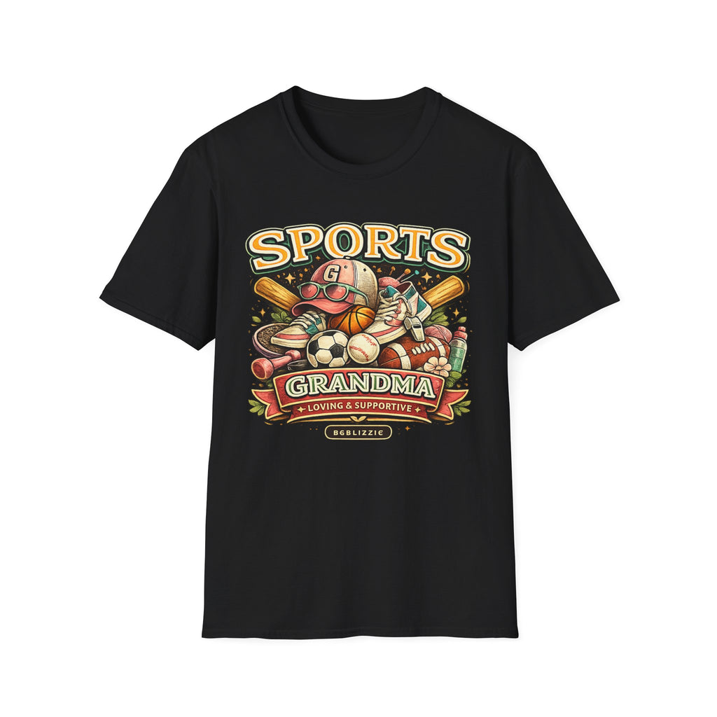Sports Grandma T‑Shirt — Vintage Baseball & Multi‑Sport Mom Fan Tee
