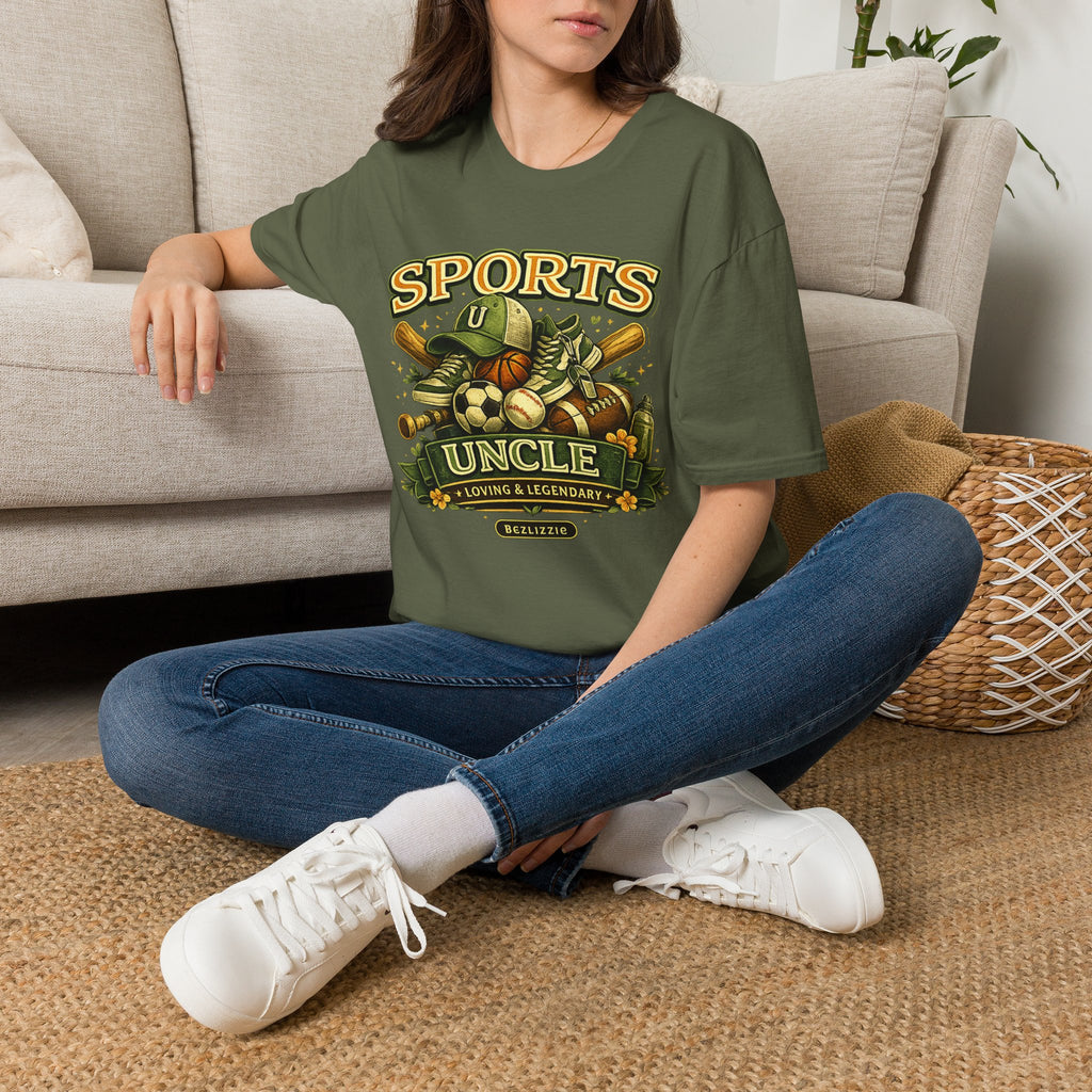 Sports Uncle T-Shirt — Vintage Multi-Sport Design (Baseball, Football, Soccer, Basketball)