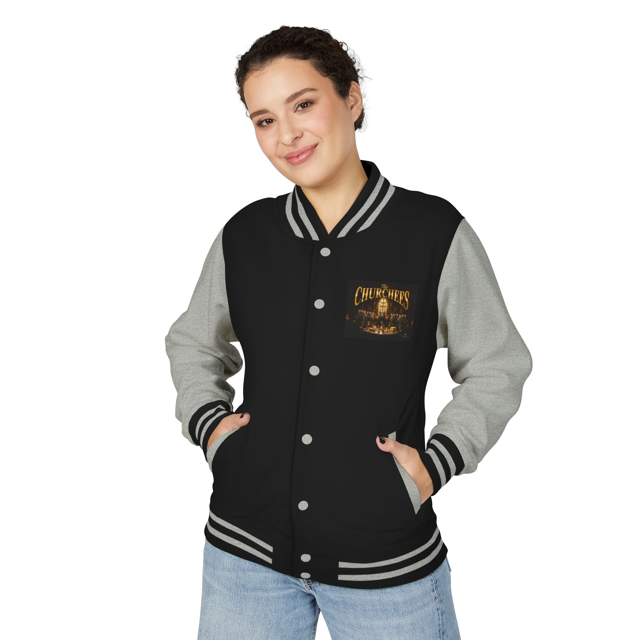 Letterman Jacket — 'The Churchees' Vintage Band Logo Varsity Jacket