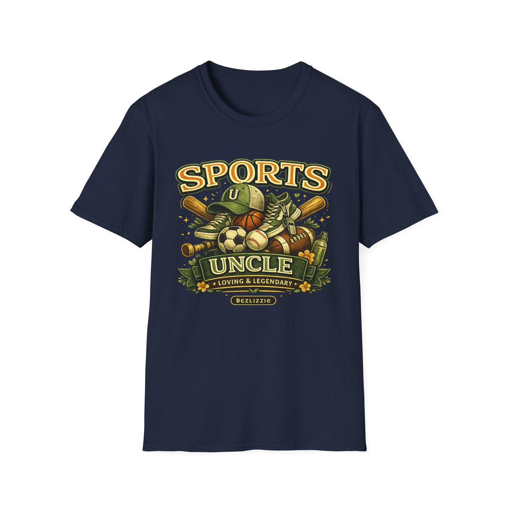 Sports Uncle T-Shirt — Vintage Multi-Sport Design (Baseball, Football, Soccer, Basketball)