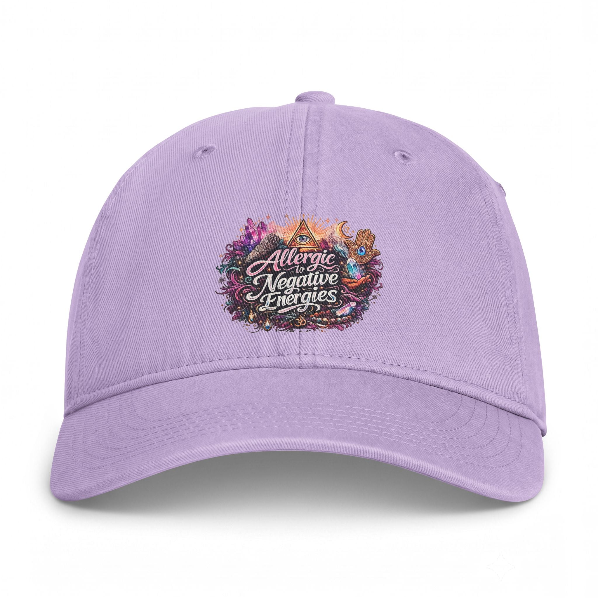 Embroidered 'Allergic to Negative Energies' Washed Cap