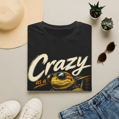 Crazy Road Lizard T-Shirt — Retro Graphic Tee with Sunglasses Lizard