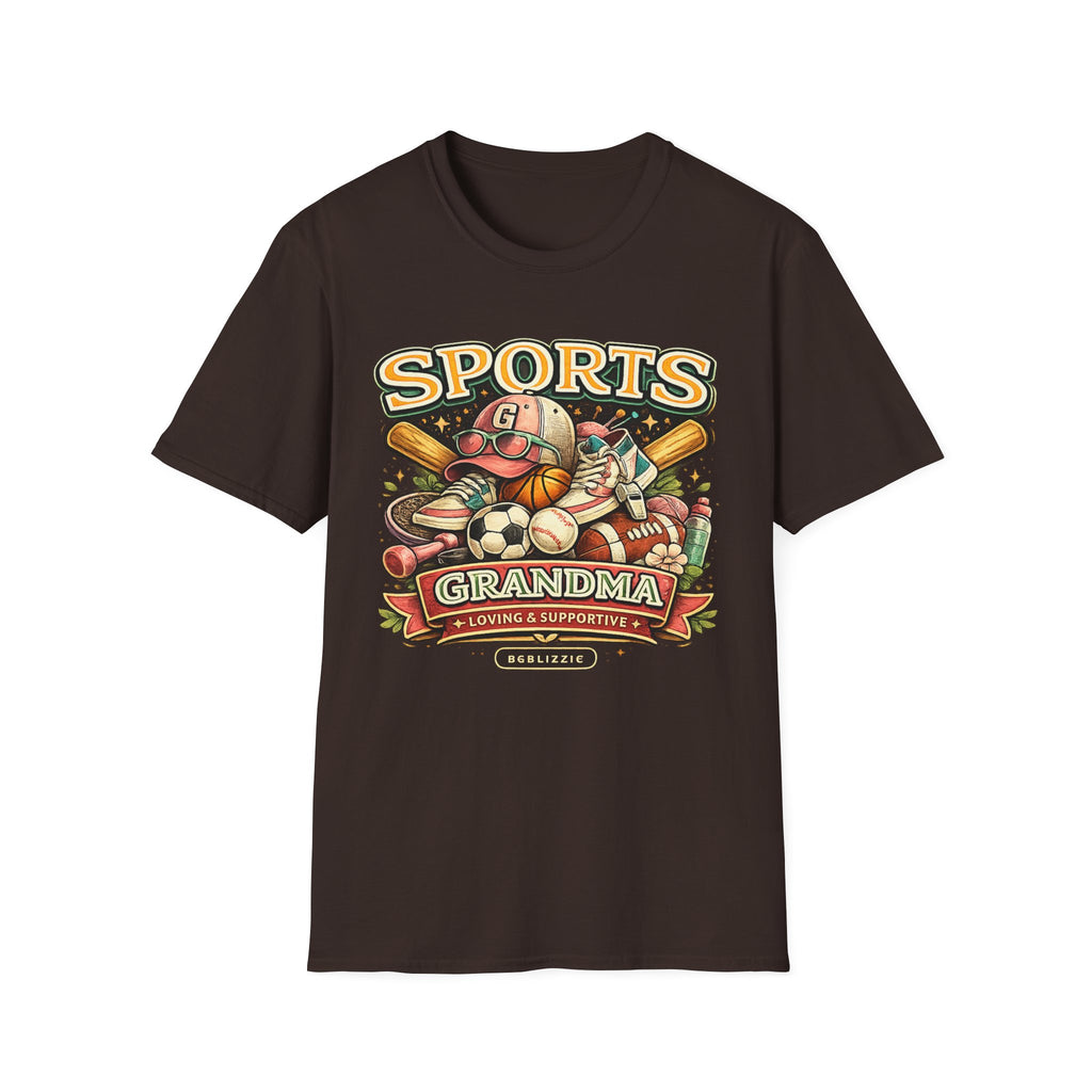 Sports Grandma T‑Shirt — Vintage Baseball & Multi‑Sport Mom Fan Tee