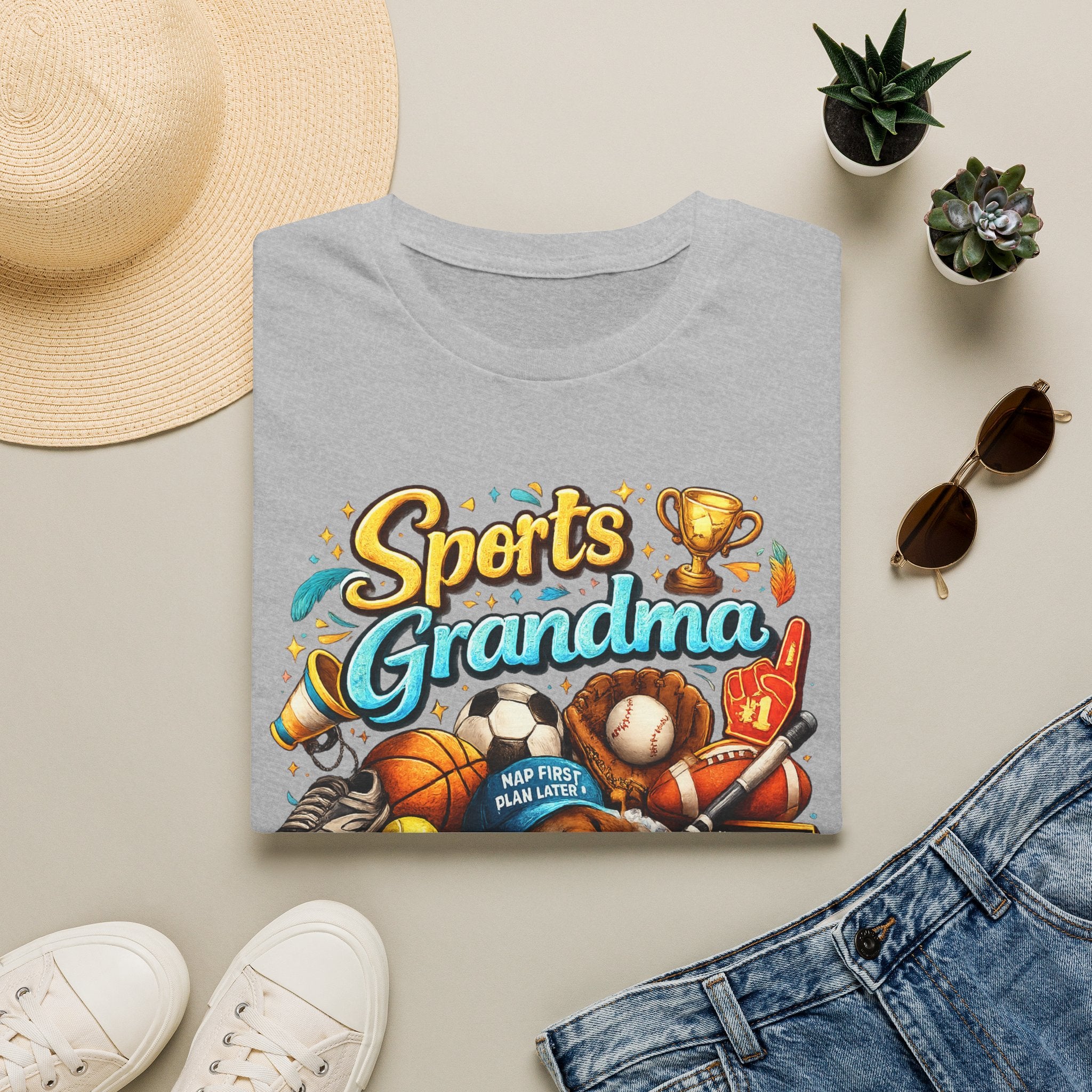 Sports Grandma T-Shirt — Retro Trophy & Multi-Sport Graphic Tee for Active Grandmas