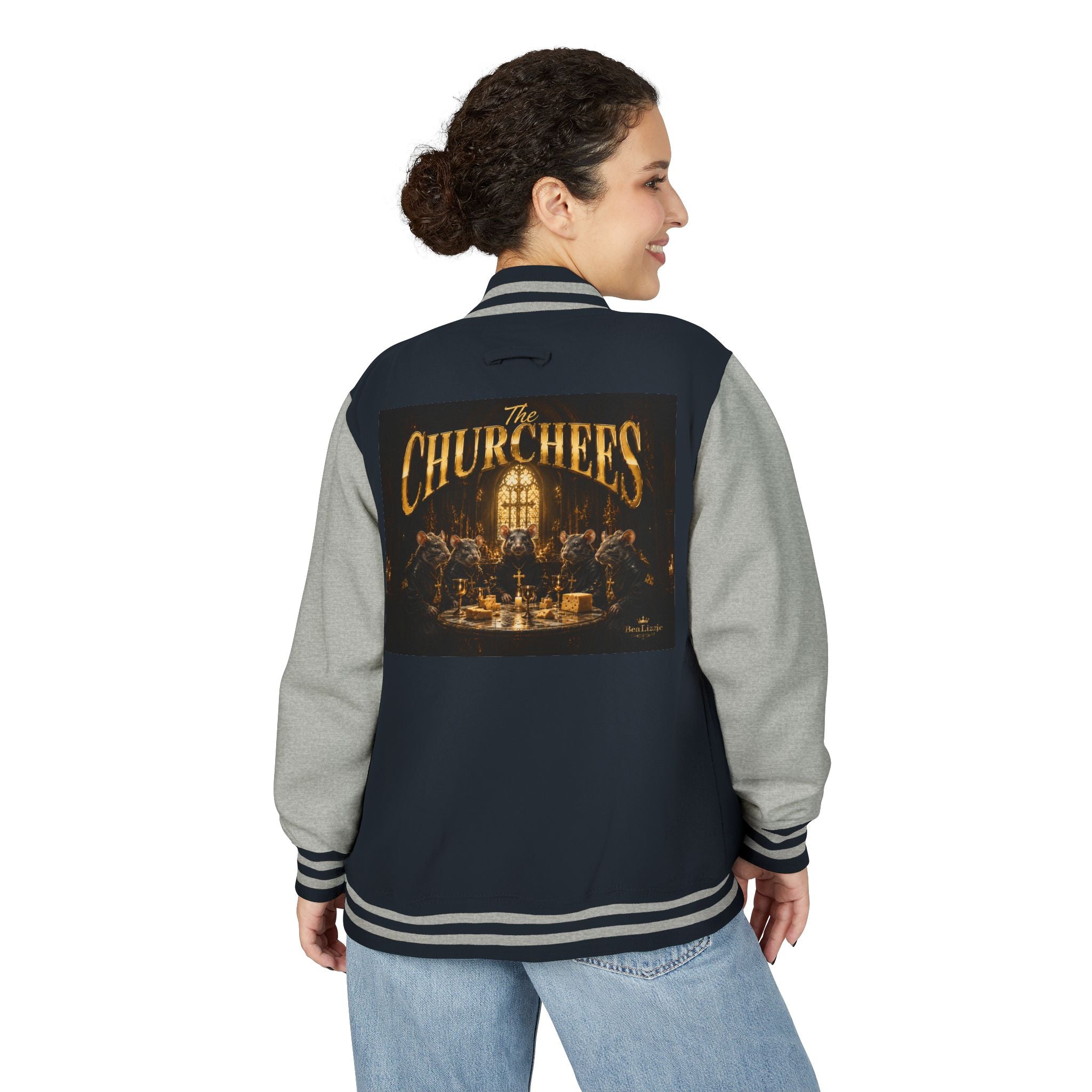 Letterman Jacket — 'The Churchees' Vintage Band Logo Varsity Jacket