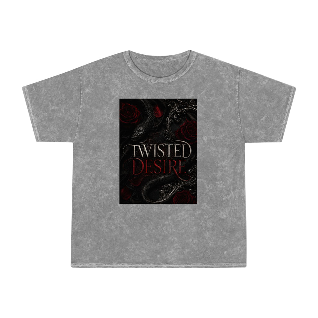 Twisted Desire Mineral-Wash T-Shirt — Dark Gothic Snake Graphic