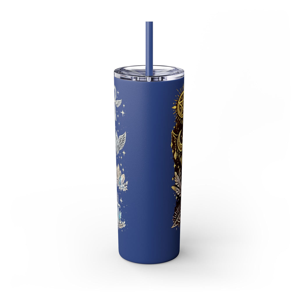 20oz Skinny Tumbler — Gold Mystic Hamsa & Celestial Eye Tumbler with Straw