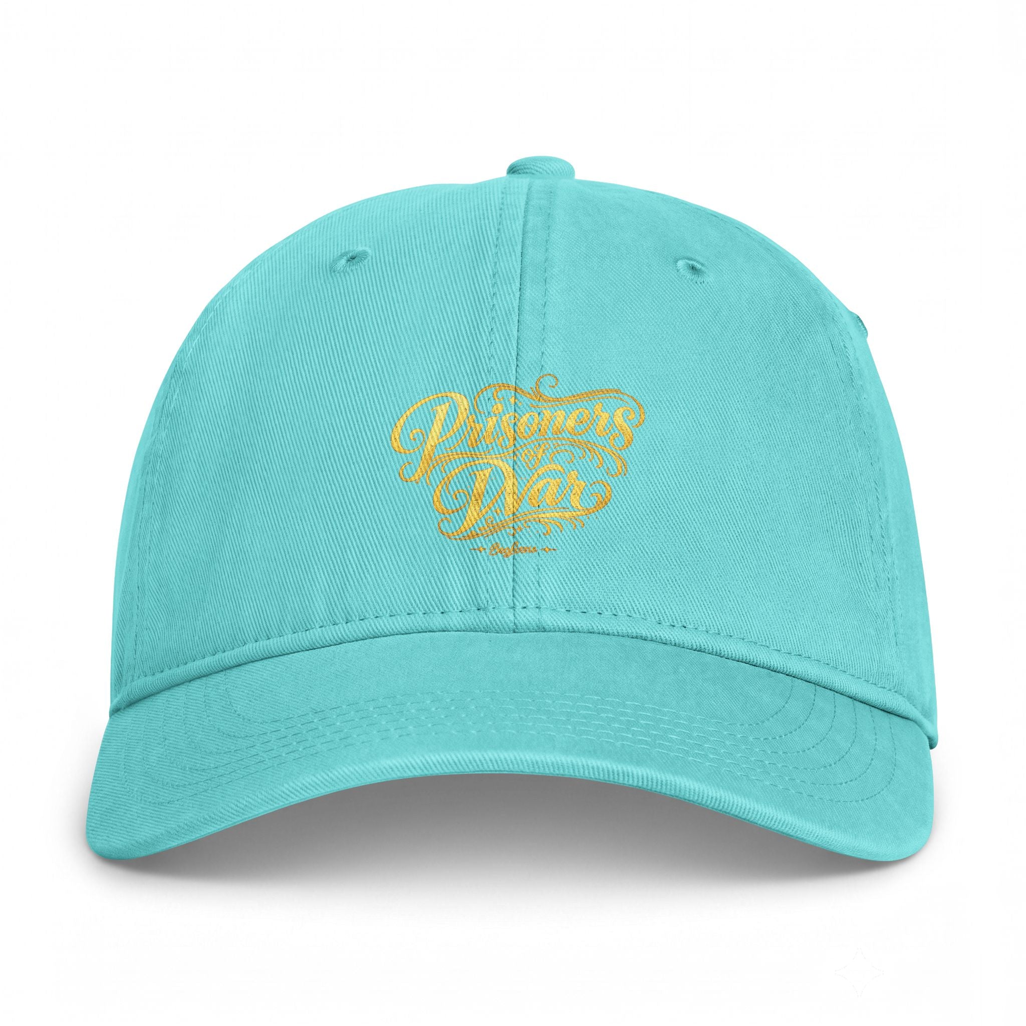 Washed Coastal Cap — Gold Script "Waves Dad" Embroidered Baseball Hat