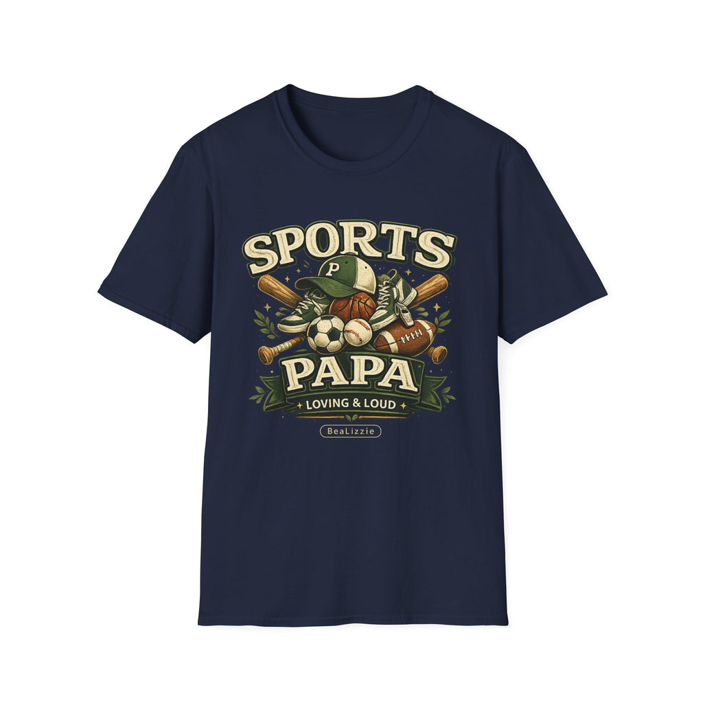 Sports Papa T-Shirt — Loving & Loud Vintage Sports Dad Tee