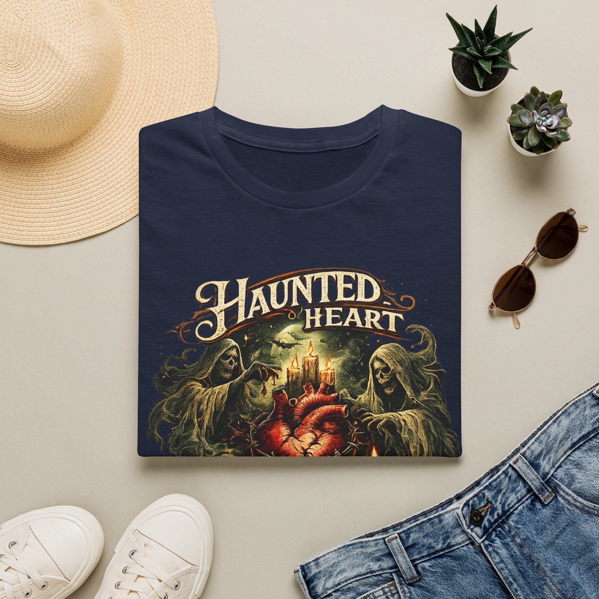 Haunted Heart T-Shirt — Gothic Haunted Heart Vintage Horror Tee