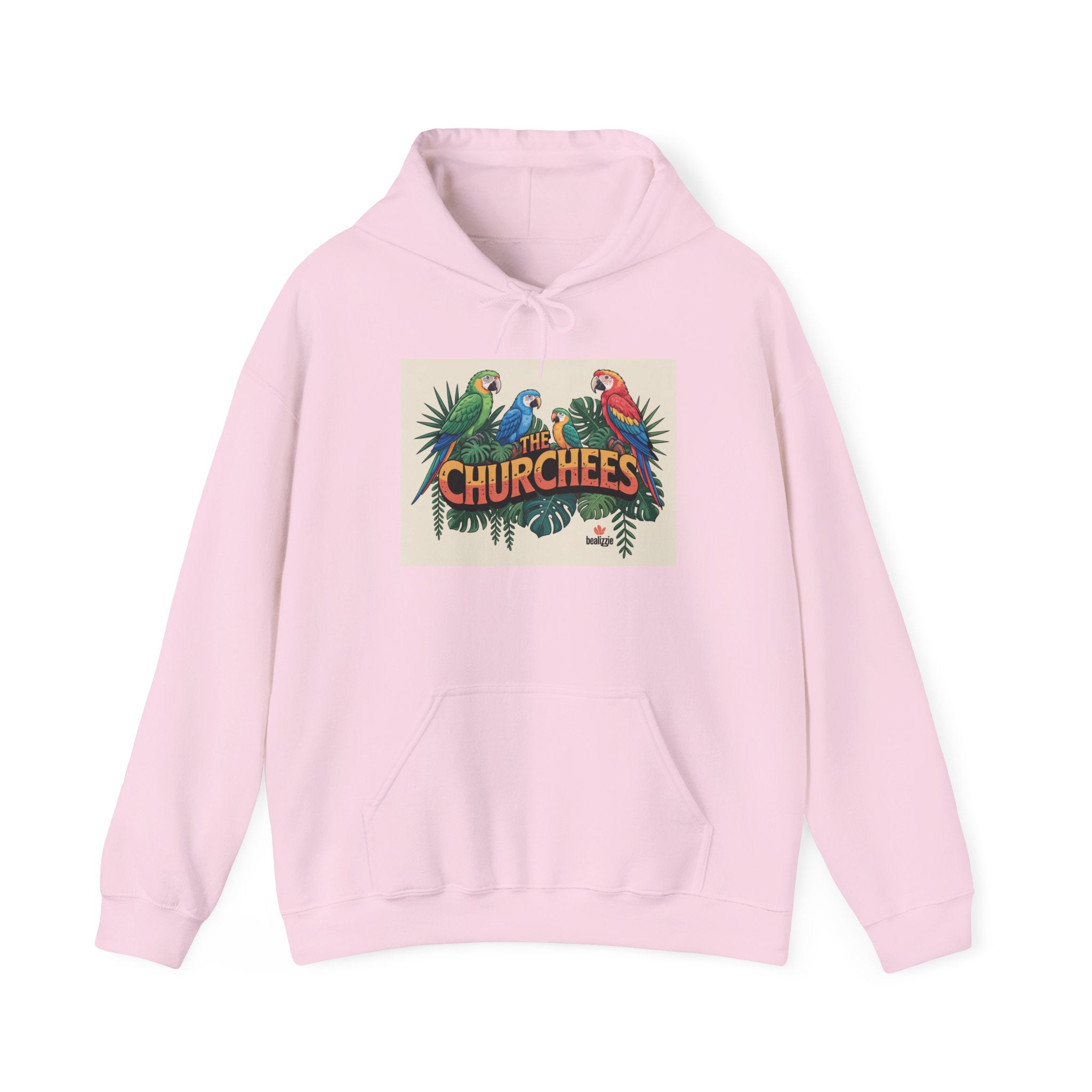 Parrot Tropical 'CHURCHEES' Hoodie – Vintage Island Bird Graphic Pullover