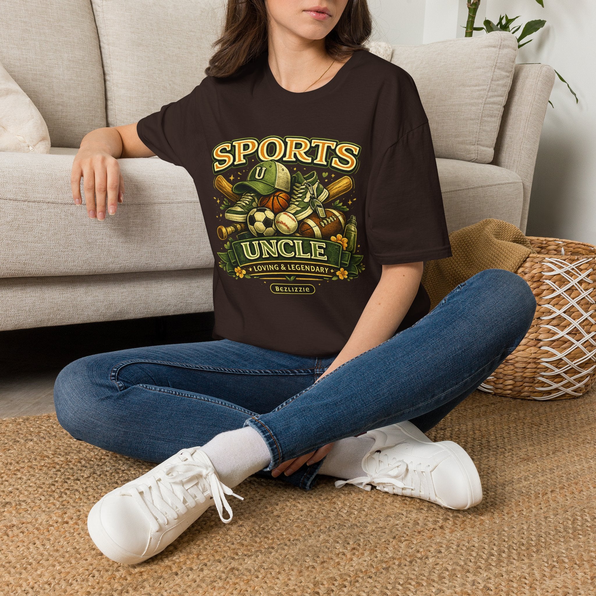 Sports Uncle T-Shirt — Vintage Multi-Sport Design (Baseball, Football, Soccer, Basketball)