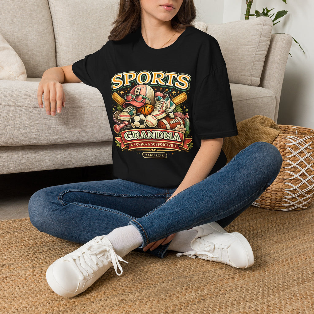 Sports Grandma T‑Shirt — Vintage Baseball & Multi‑Sport Mom Fan Tee