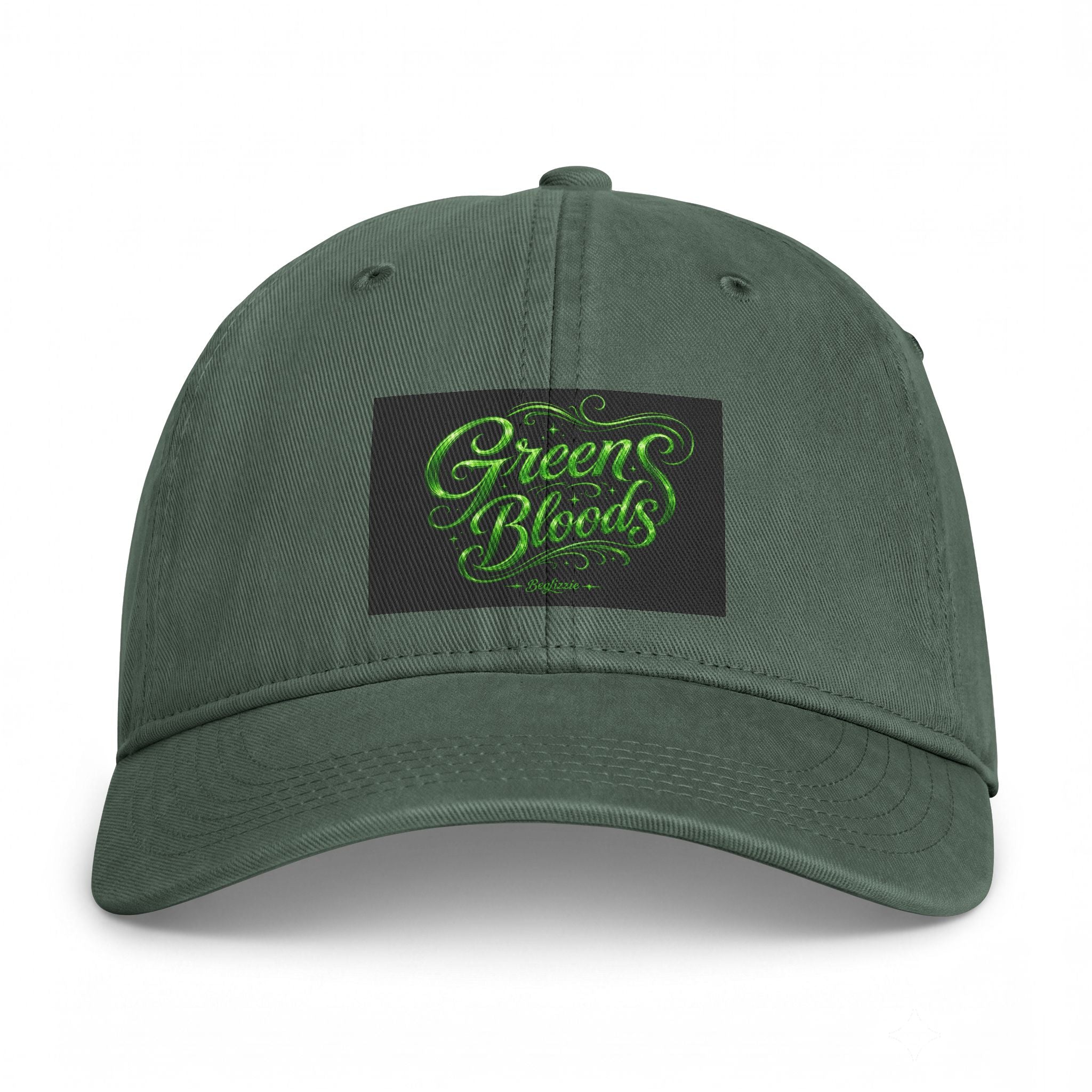 Green Bloods Script Cap — Washed Coastal Dad Hat