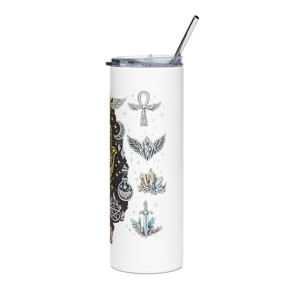 Mystic Hamsa Stainless Steel Tumbler — 20oz Spiritual Eye & Moon Travel Mug