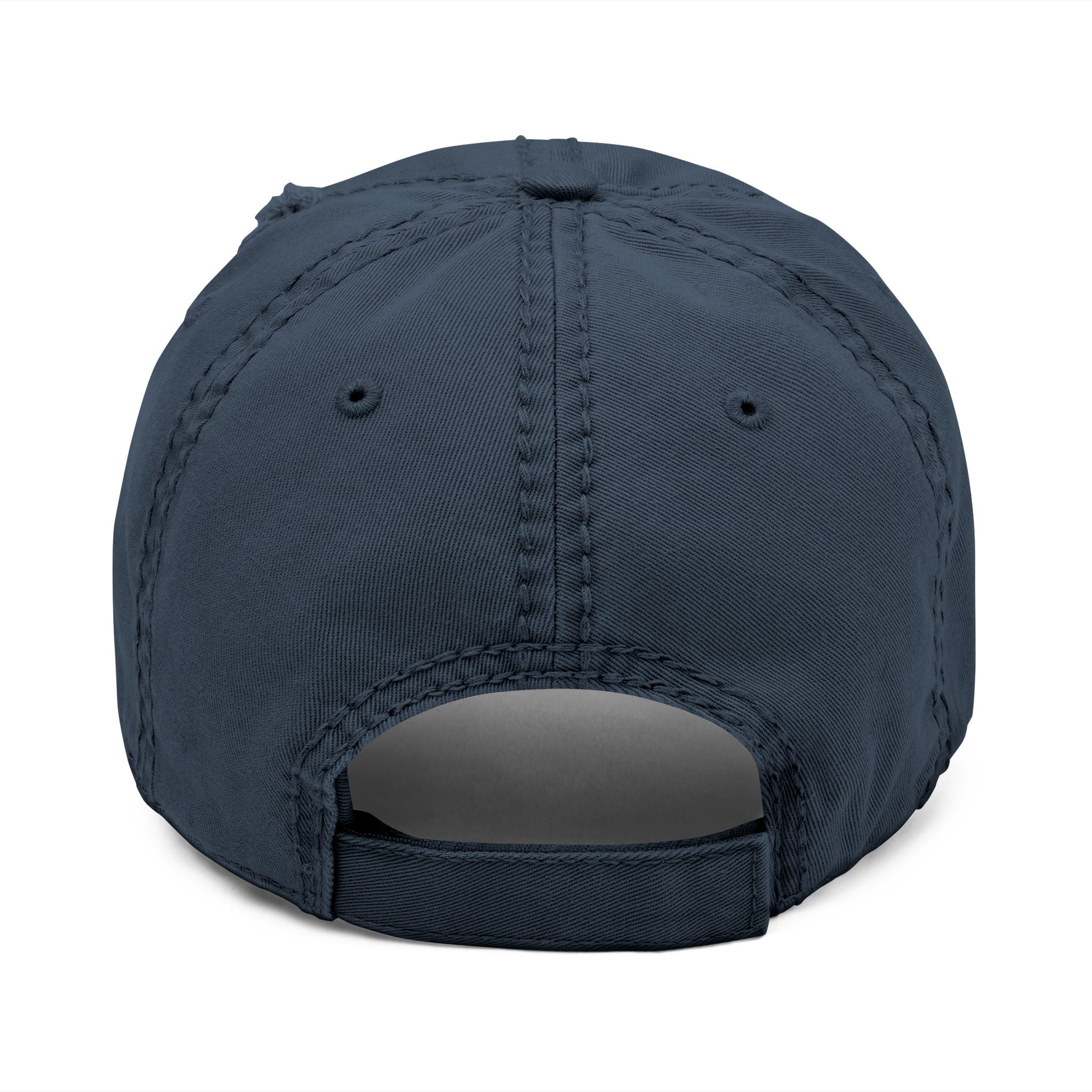 Distressed Embroidered Dad Hat — Blue Waves Script Cap