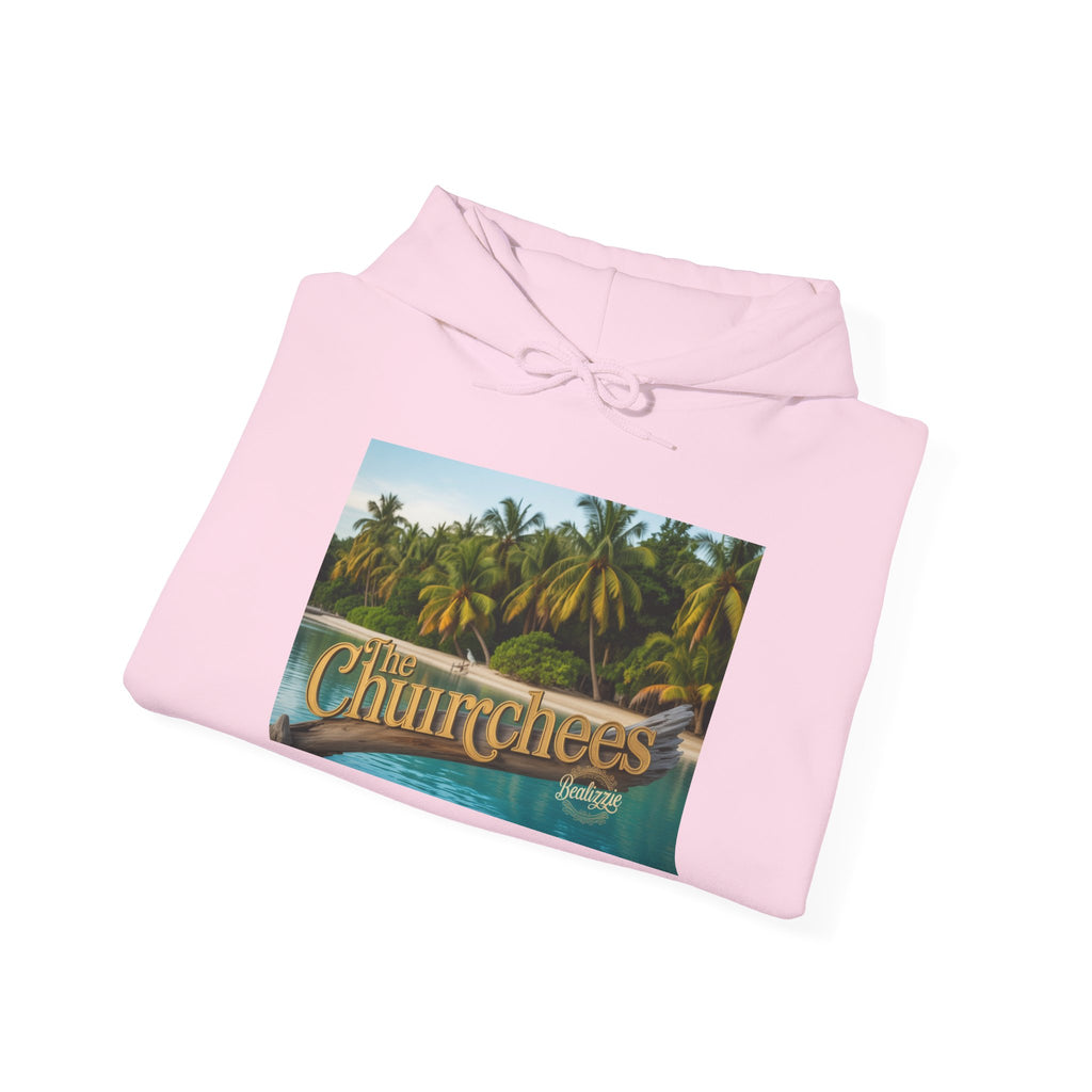 Churrchees Tropical Palm Hoodie — Retro Beach Graphic Sweatshirt