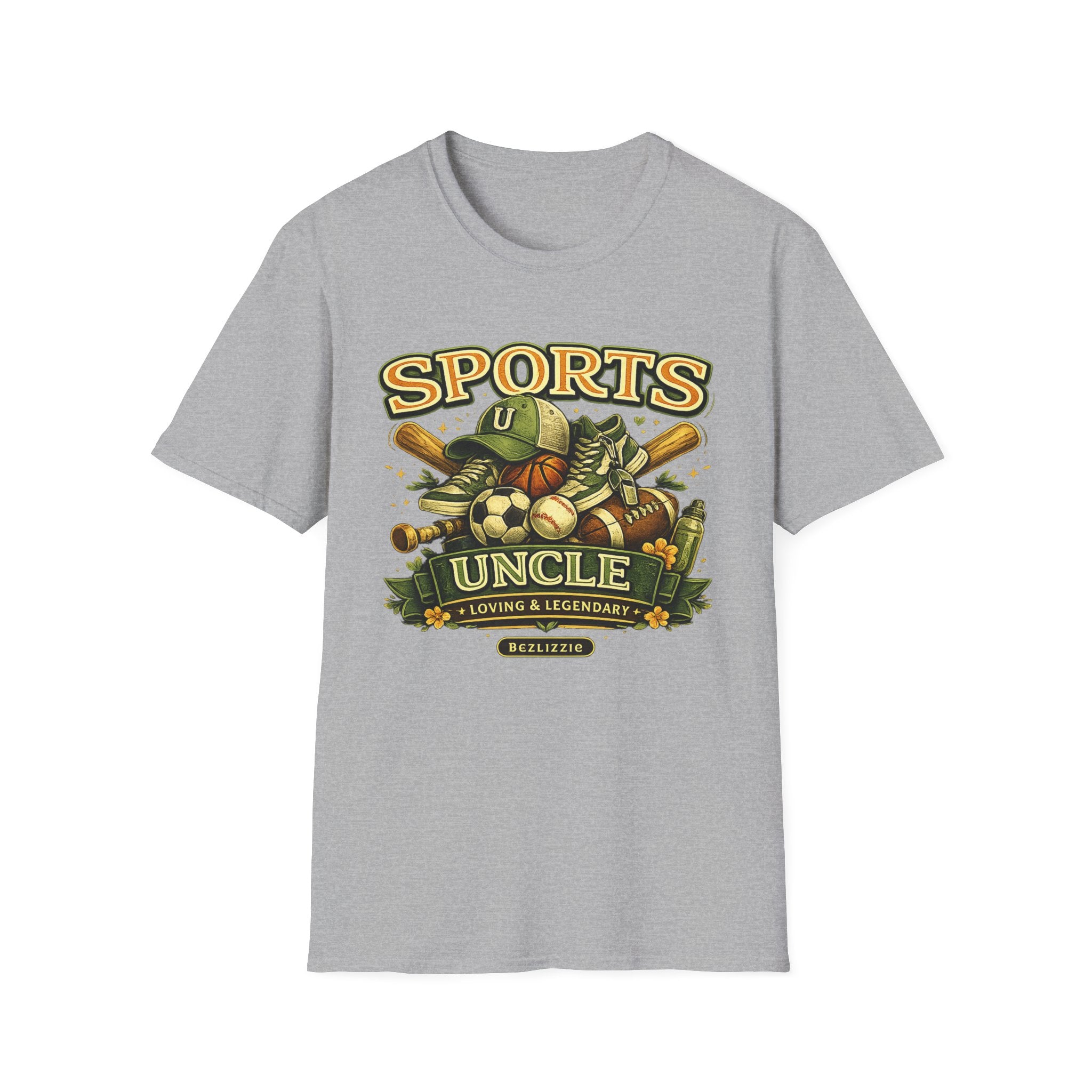 Sports Uncle T-Shirt — Vintage Multi-Sport Design (Baseball, Football, Soccer, Basketball)