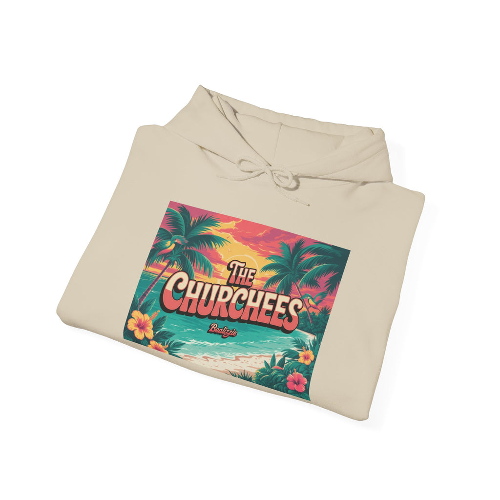 The Churchees Tropical Beach Hoodie — Retro Surf Palm Tree Sweatshirt