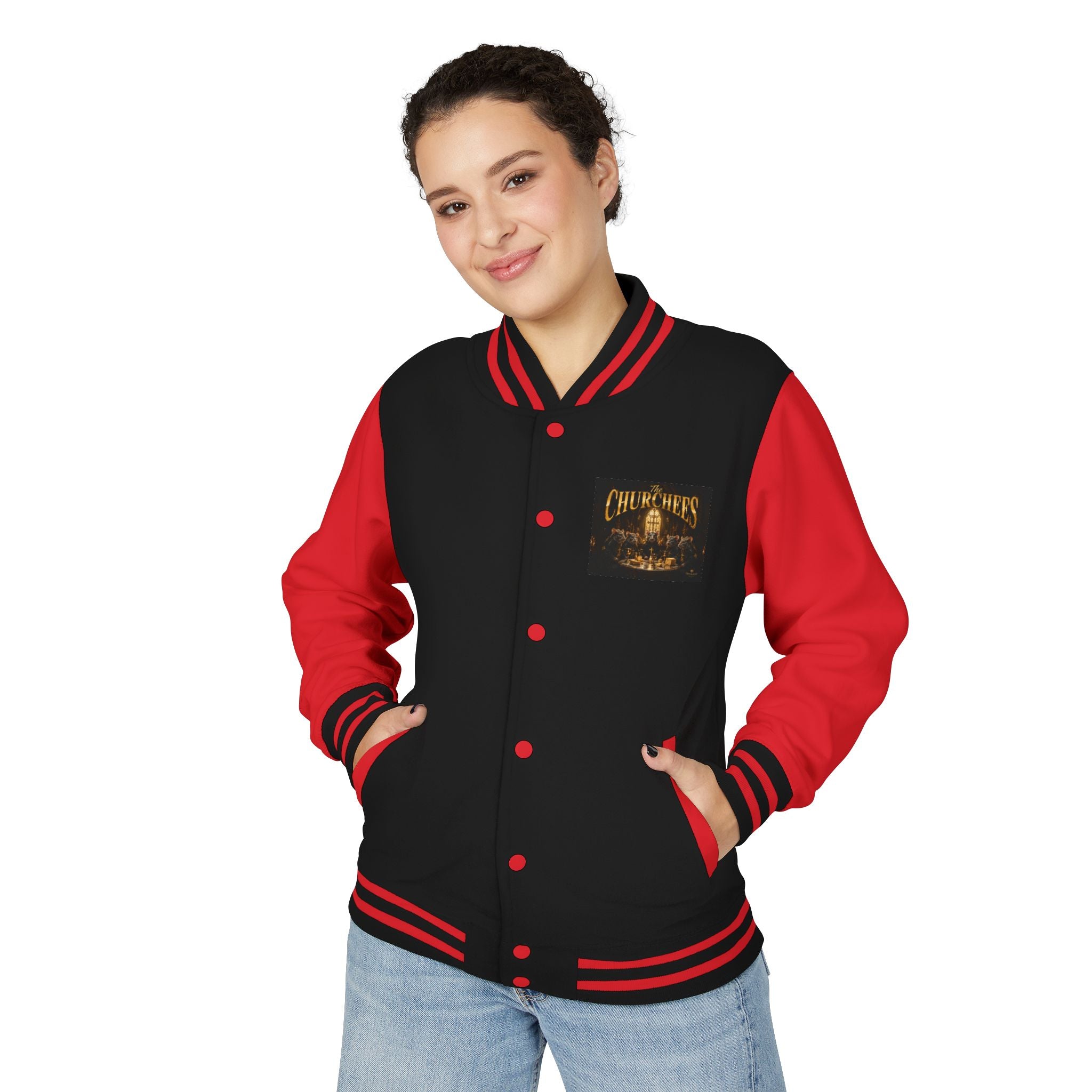 Letterman Jacket — 'The Churchees' Vintage Band Logo Varsity Jacket