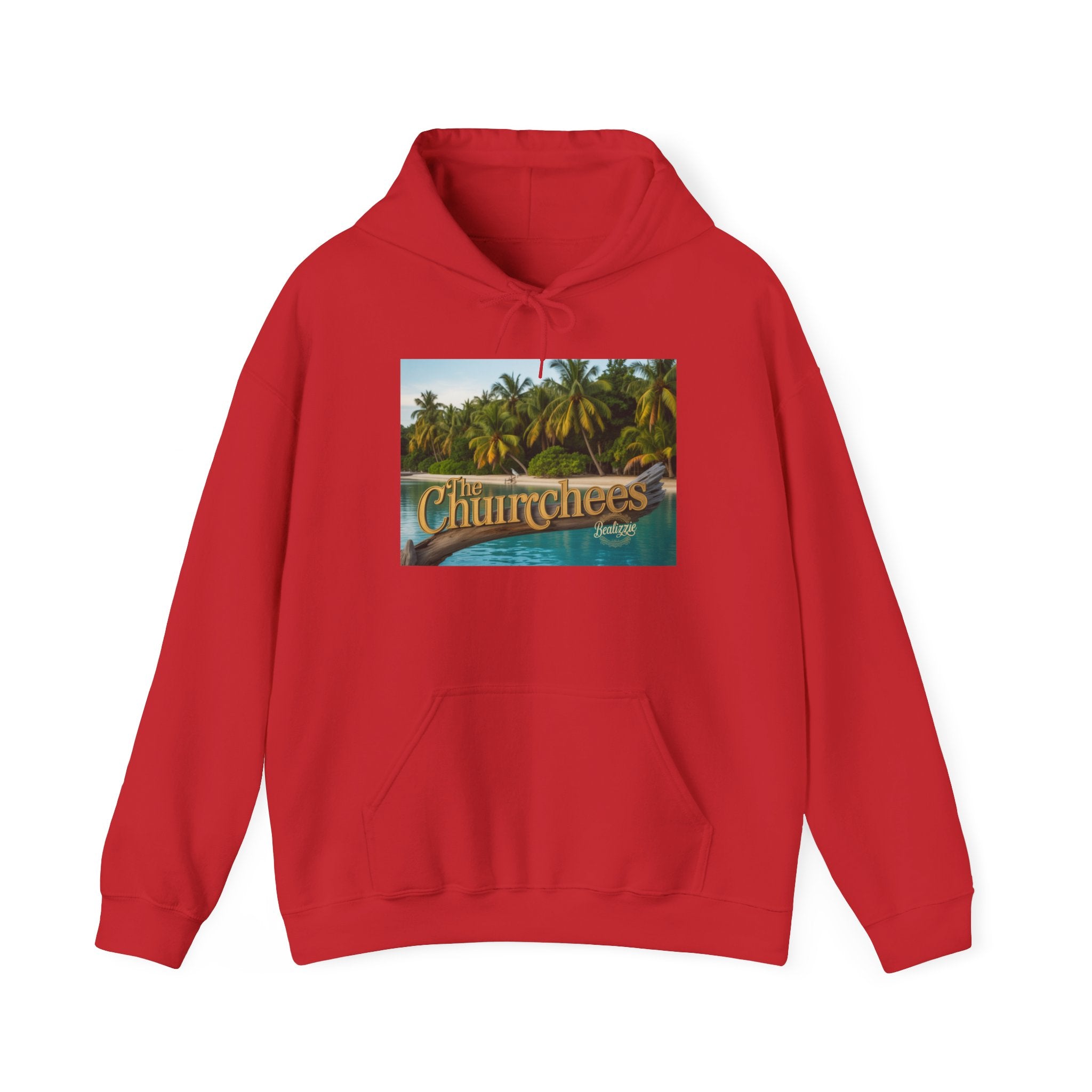 Churrchees Tropical Palm Hoodie — Retro Beach Graphic Sweatshirt