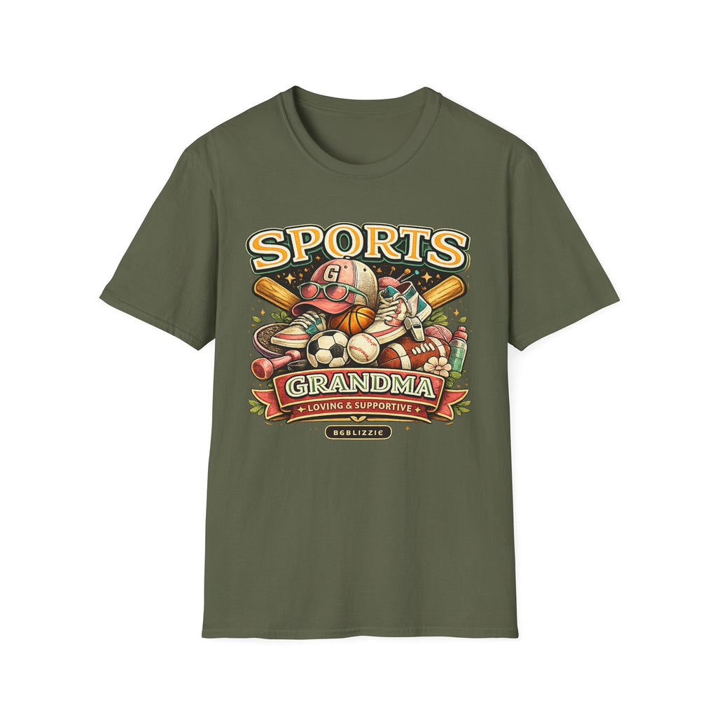 Sports Grandma T‑Shirt — Vintage Baseball & Multi‑Sport Mom Fan Tee