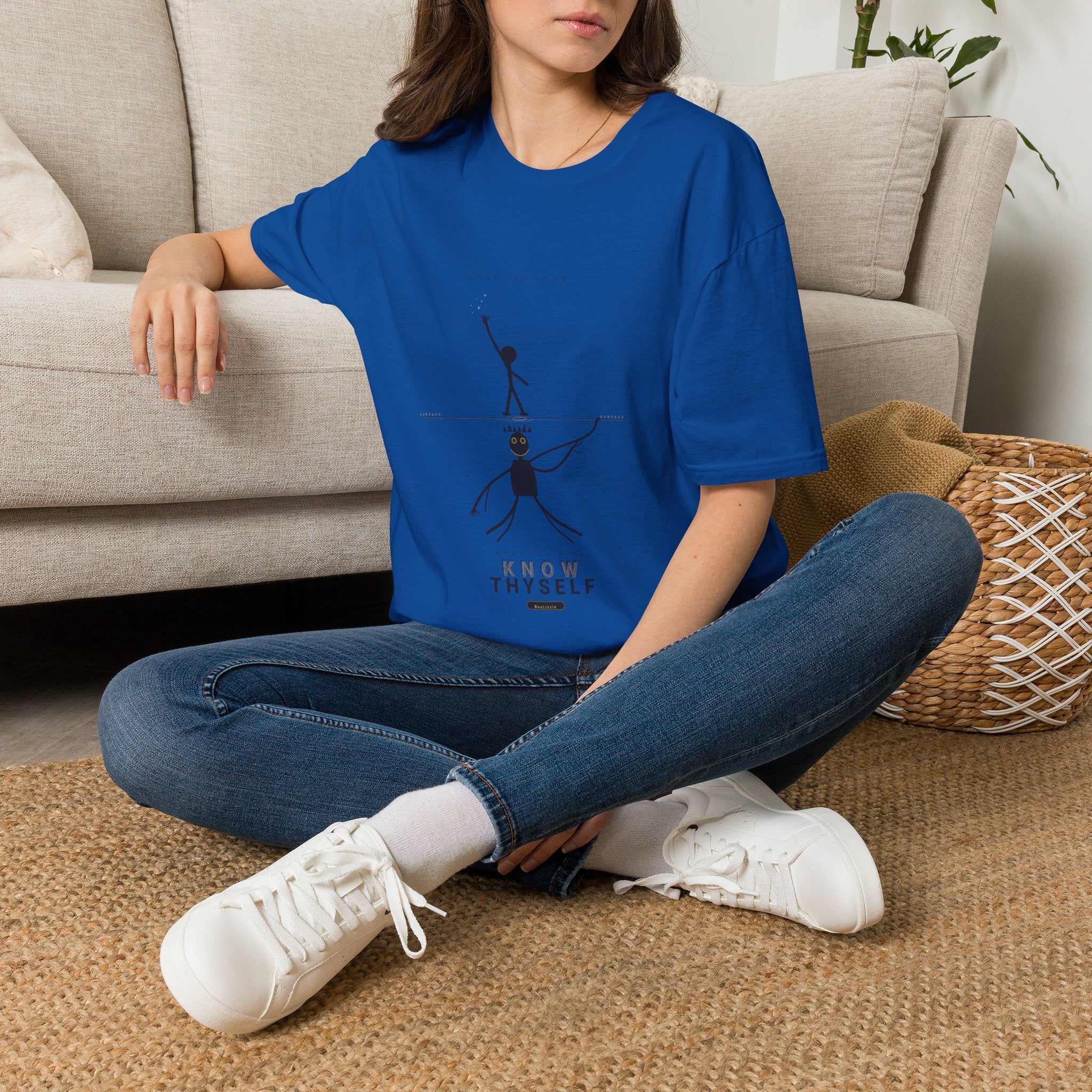 T‑Shirt — Minimalist 'Know Thyself' Stick Figure Motivational Tee
