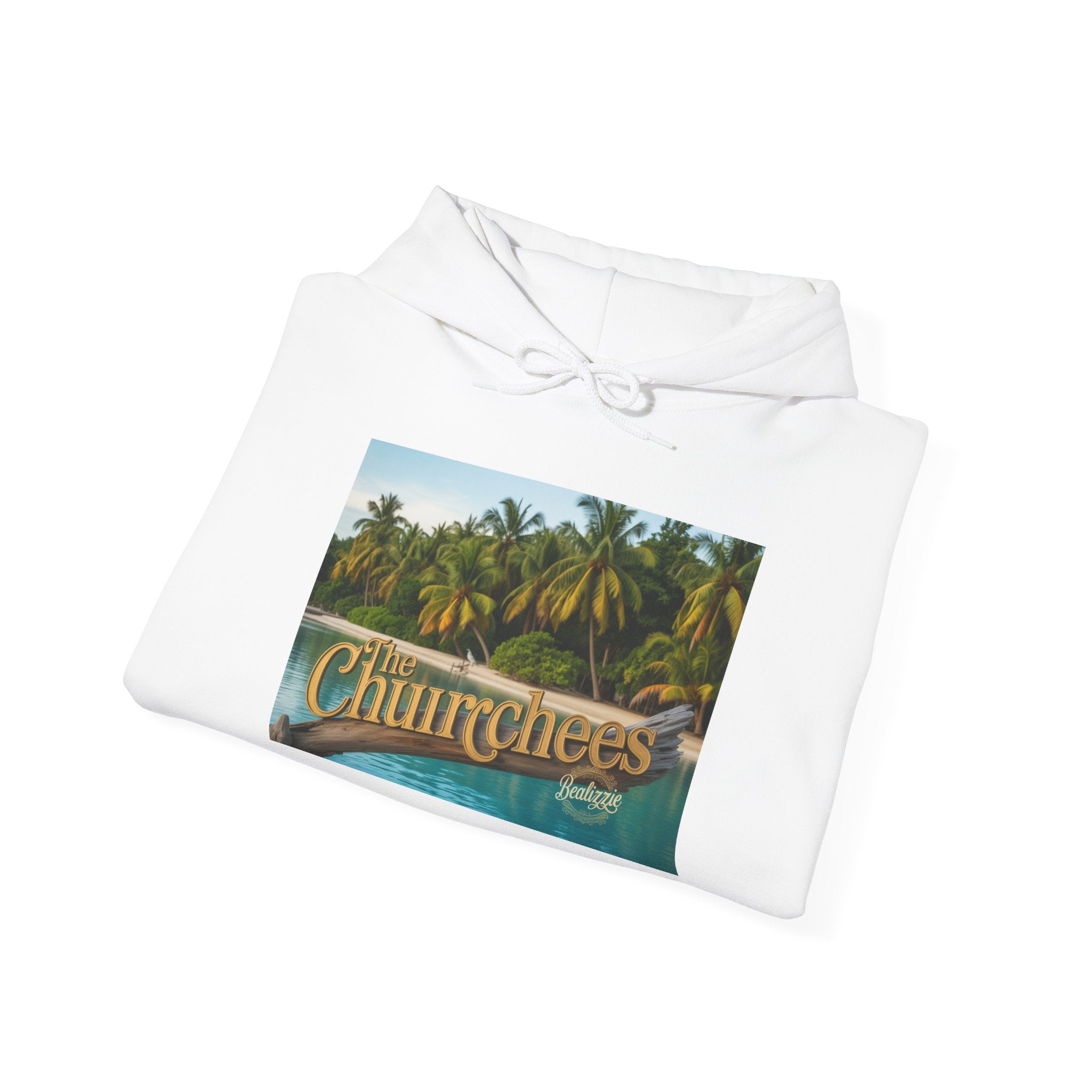 Churrchees Tropical Palm Hoodie — Retro Beach Graphic Sweatshirt