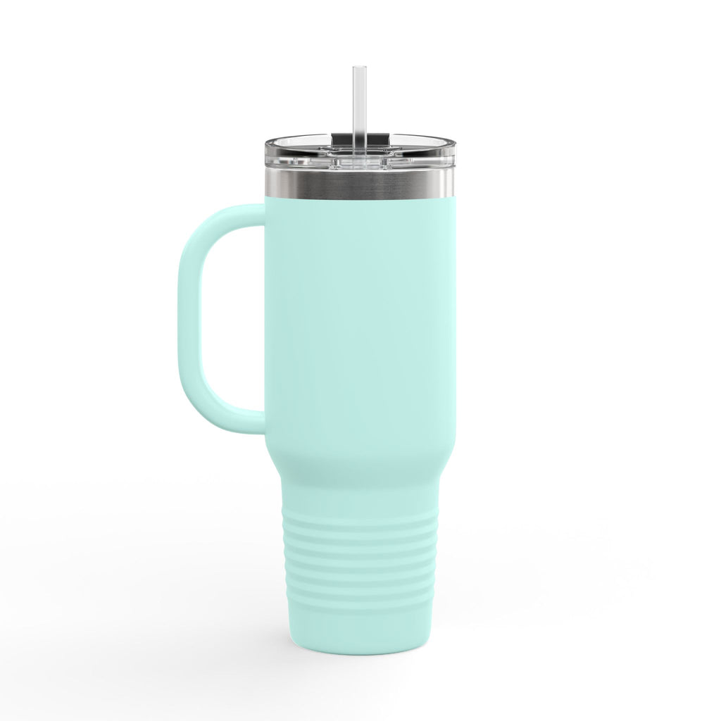 40oz Insulated Travel Mug — Mystical Symbols Floral Hamsa Stainless Steel Tumbler